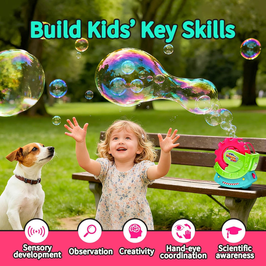 Máquina de burbujas para niños pequeños y mascotas, con solución se...