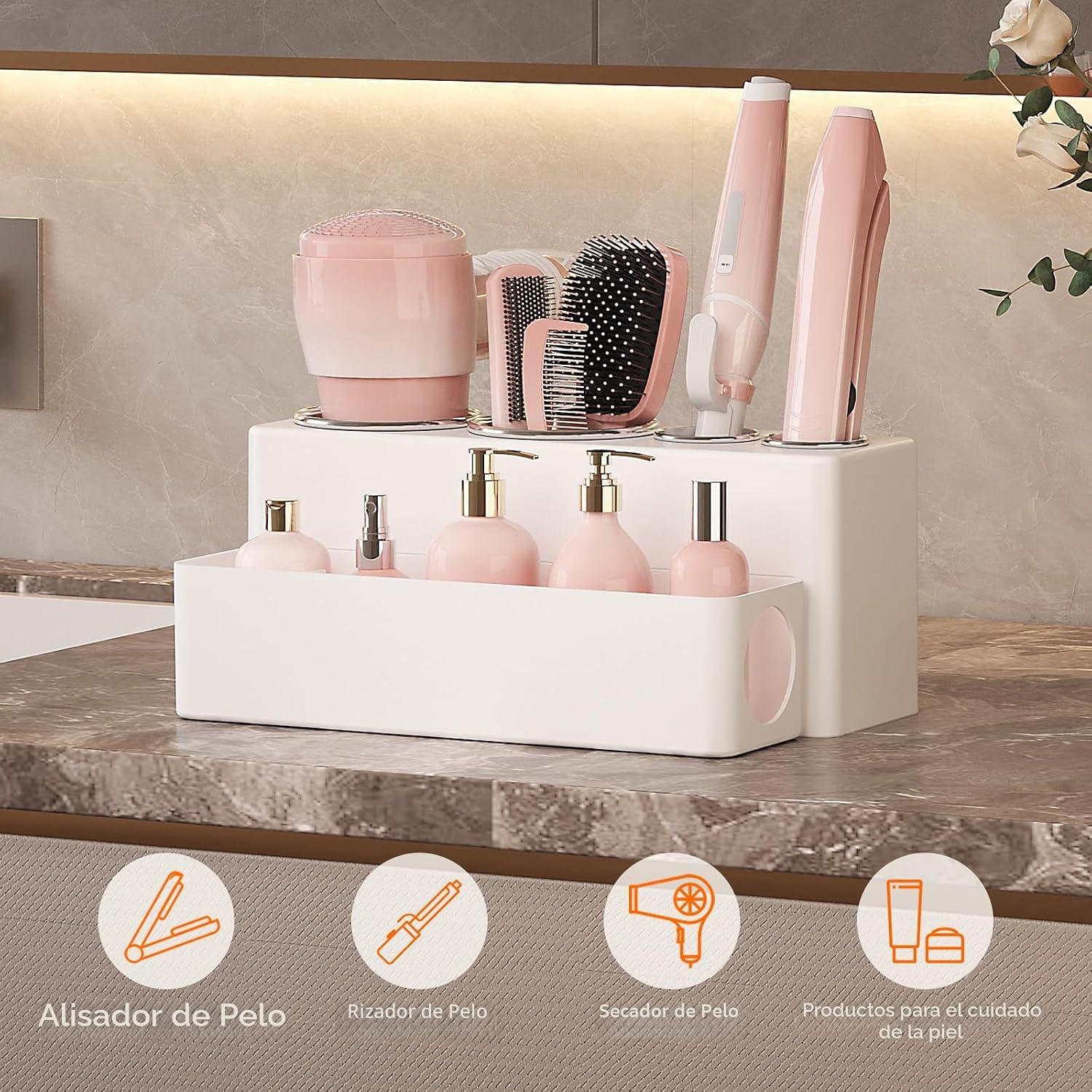 Lifewit Organizador de herramientas para el cabello para tocador, s...