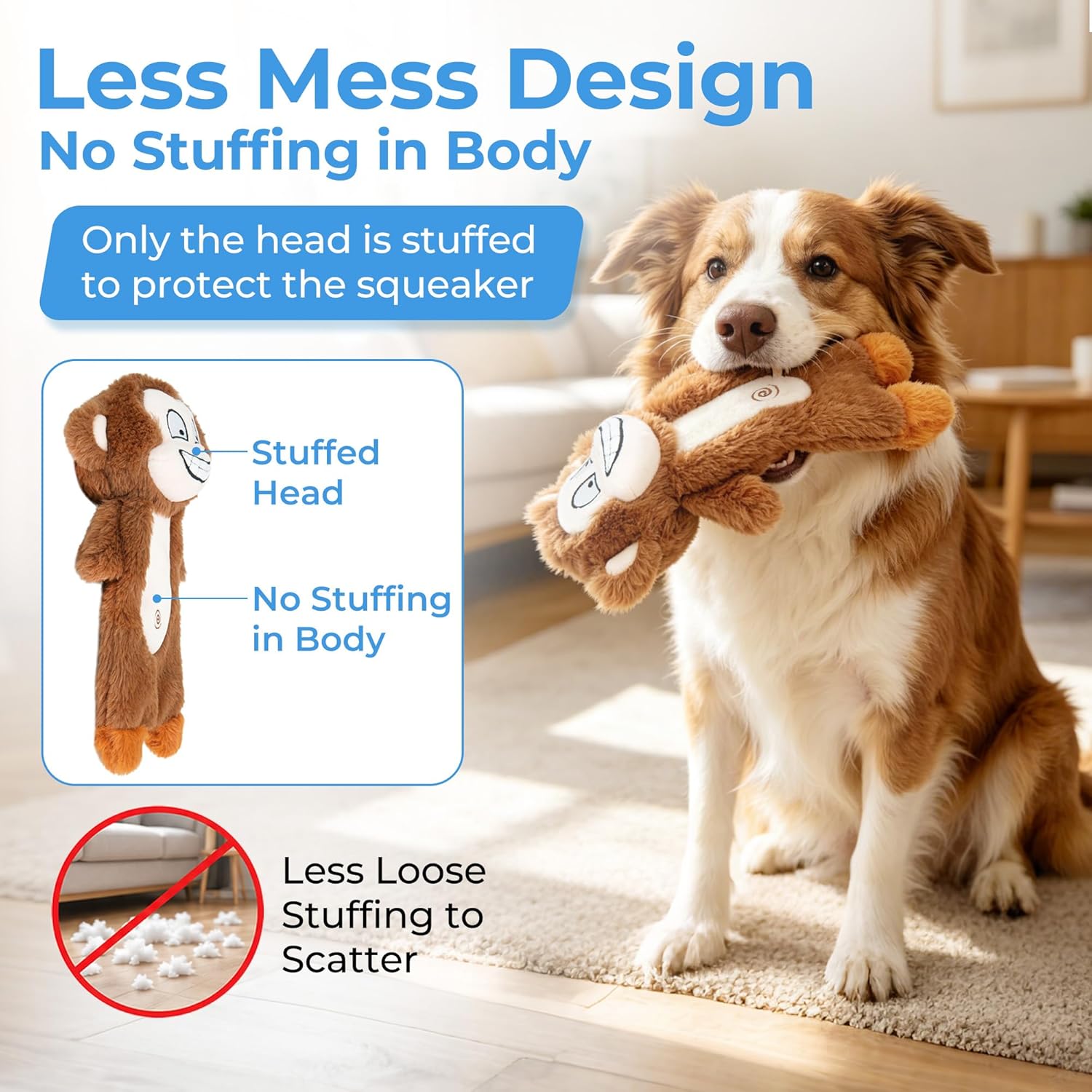 Prime Pets Paquete de 5 juguetes chirriantes para perros, sin cuerp...