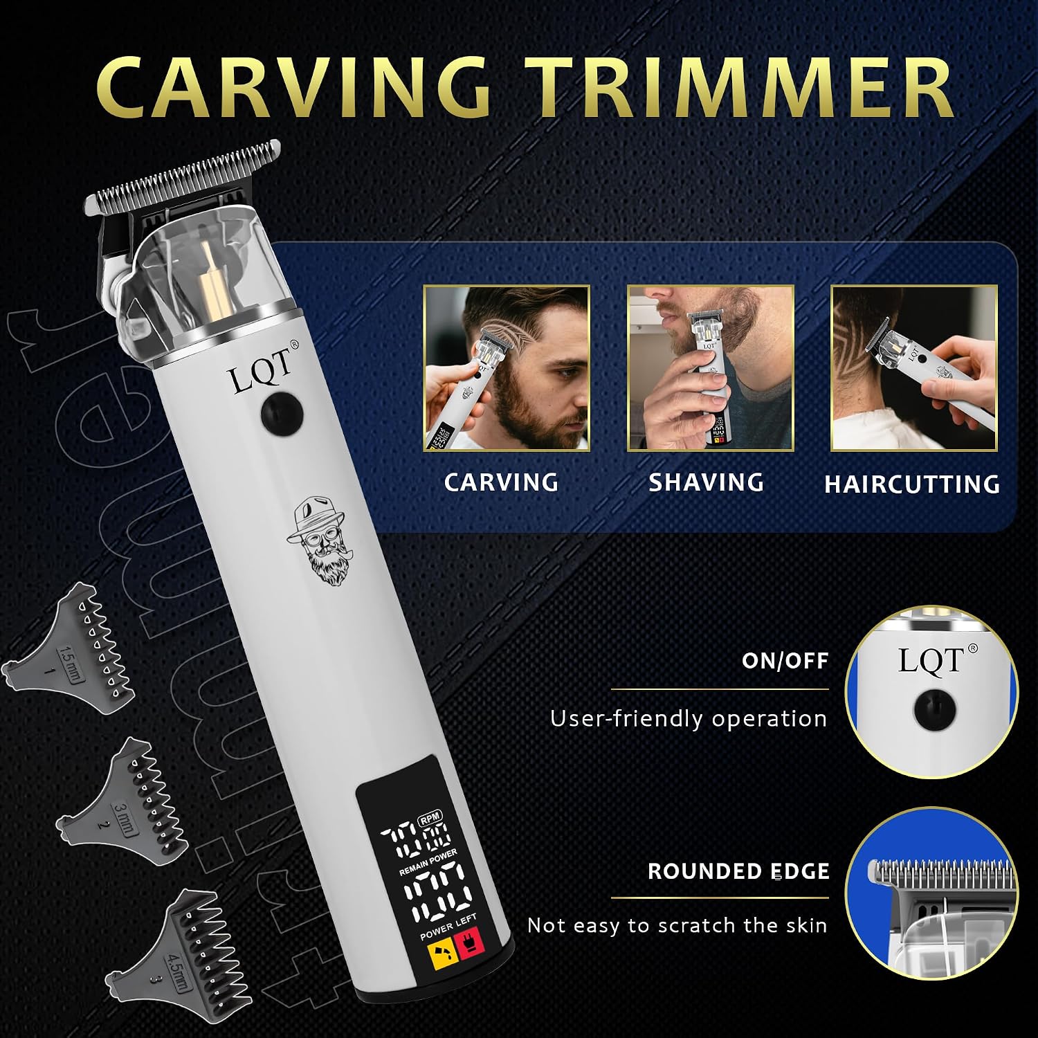 LQT Kit de peluquero profesional para hombres, cortadora de pelo in...