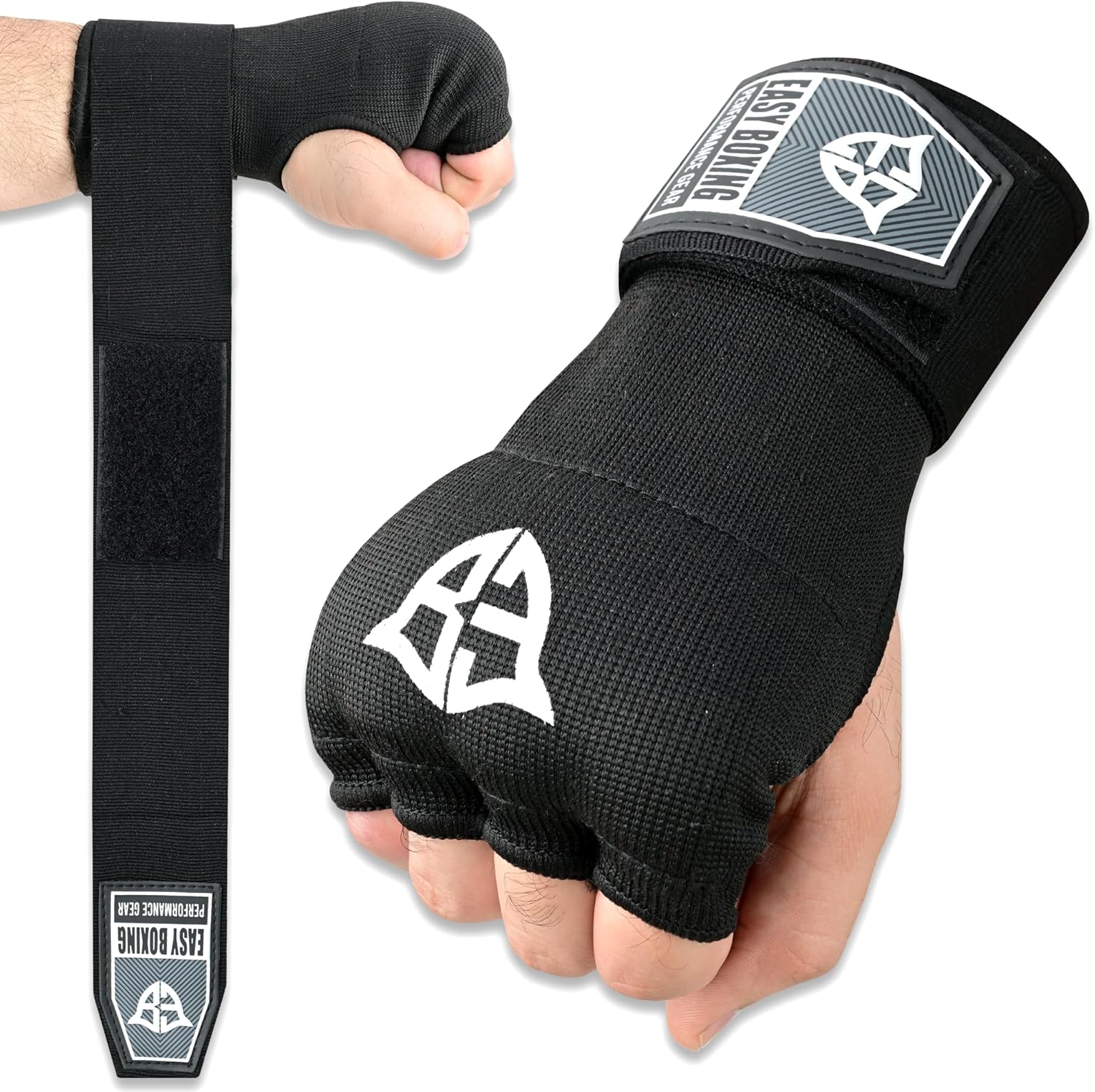 Easy Boxing Guantes interiores de gel, cierre de , muñequeras trans...