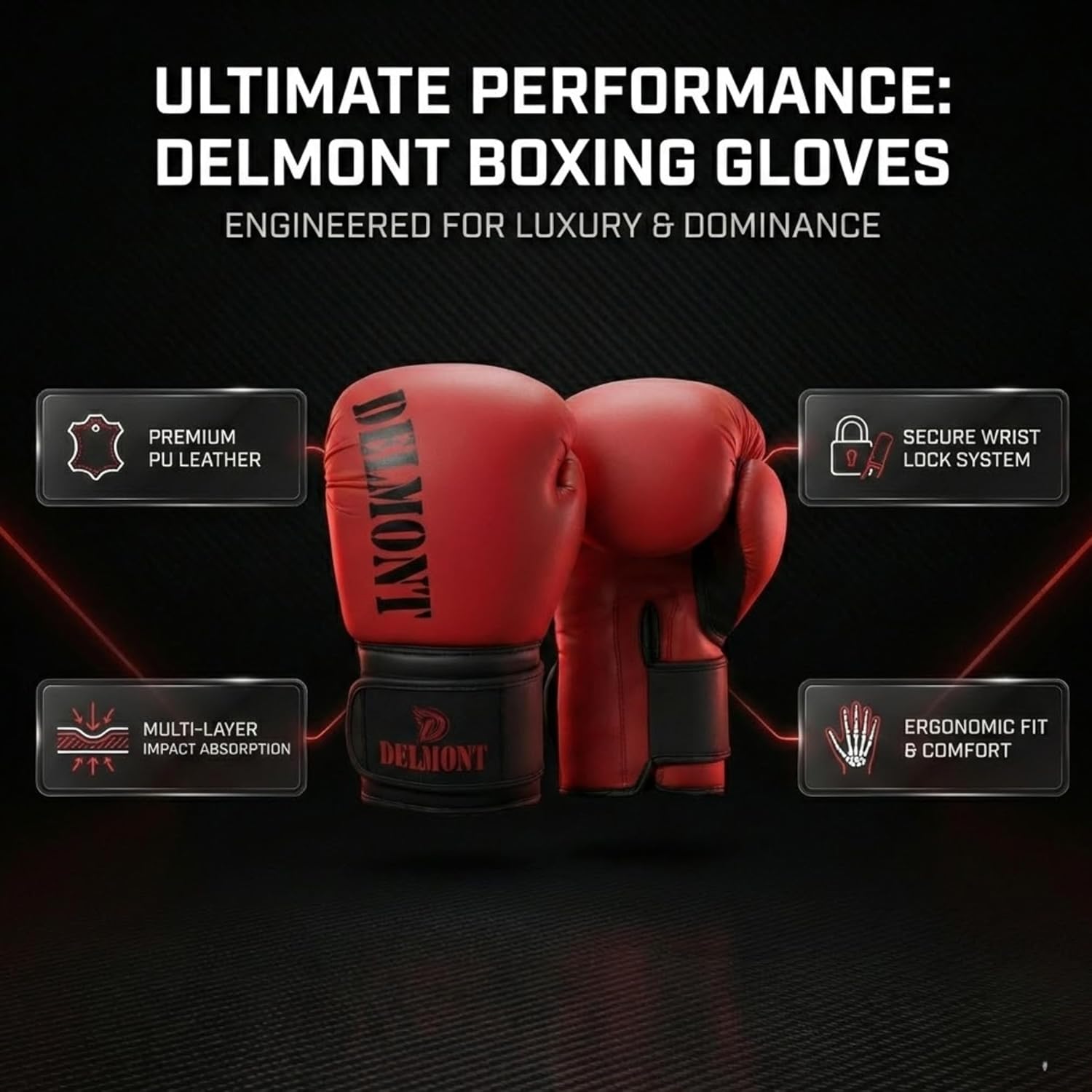 Delmont Guantes de boxeo para hombres y mujeres \u2013 Bolsa pesada...