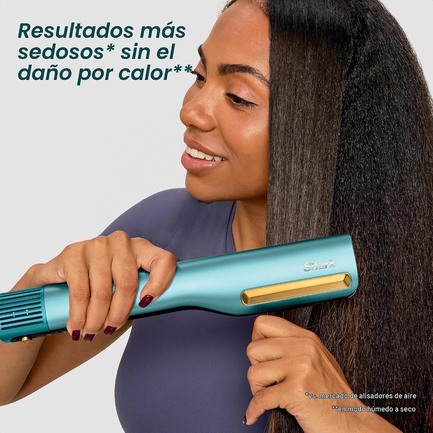 Shark SilkiPro HT400PU - Plancha de aire y secador de pelo, ciruela...