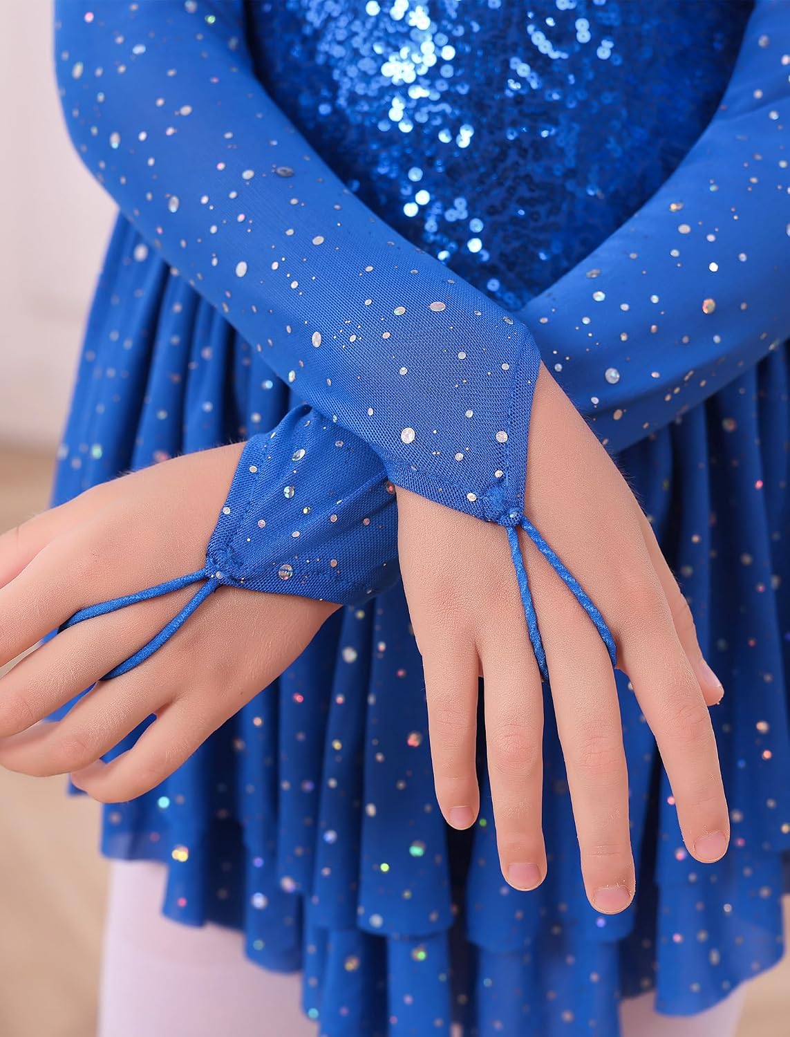 ODASDO Vestido de Patinaje Artístico para Niñas, Malla de Manga Lar...