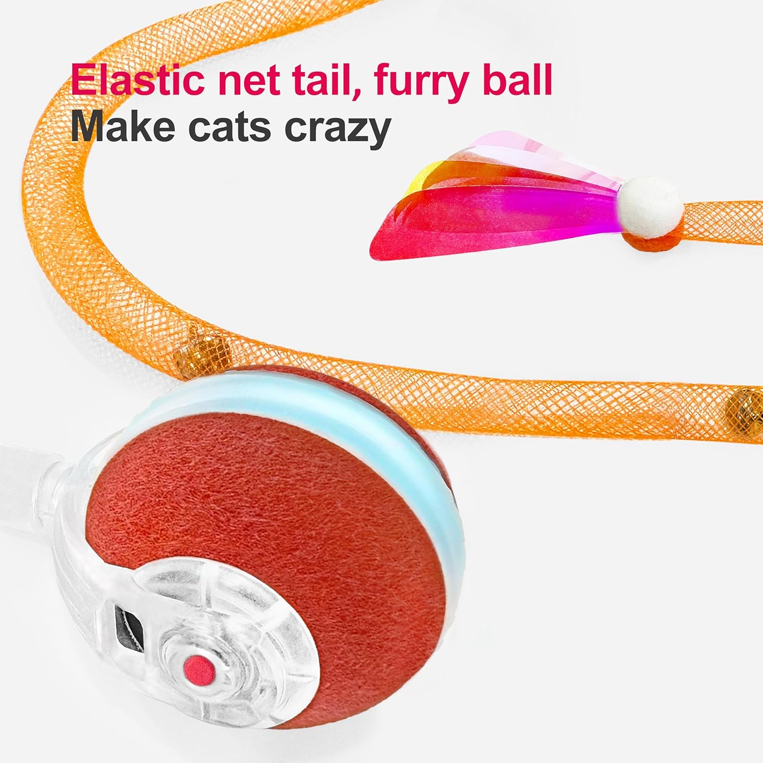 Jkanti Juguetes interactivos para gatos de interior, bola de gato á...