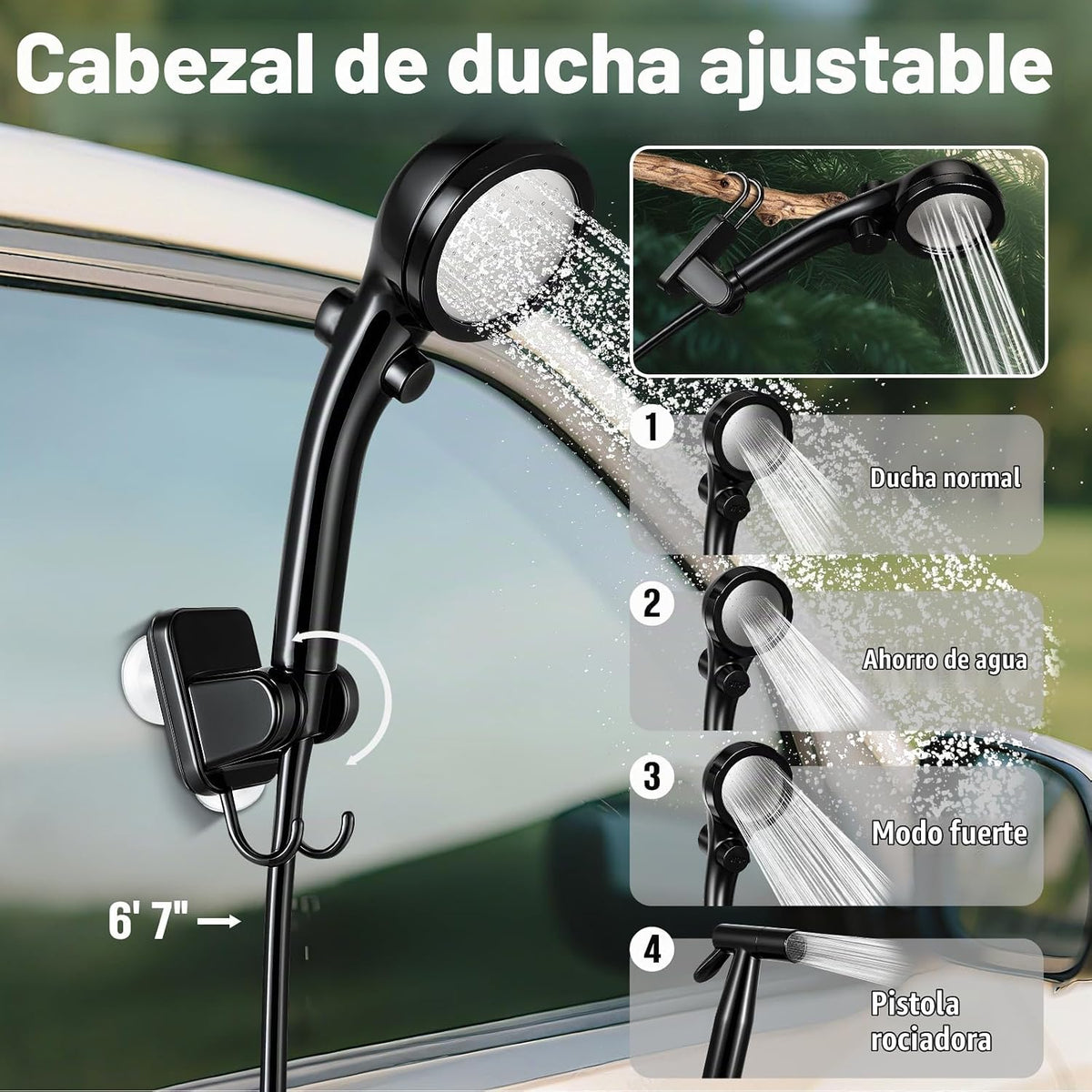 Ducha portátil para acampar, bomba de ducha portátil recargable de...