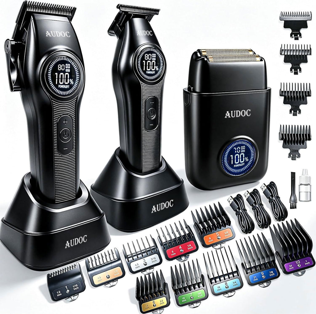 Audoc Juego de cortapelos y recortadores de pelo para hombres profe...