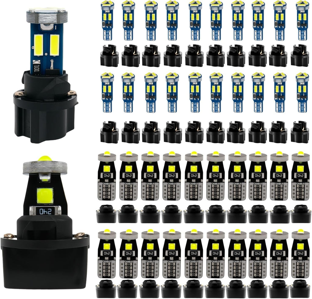 WLJH Paquete de 40 bombillas LED 194 168 T10 T5 con enchufes, sin p...