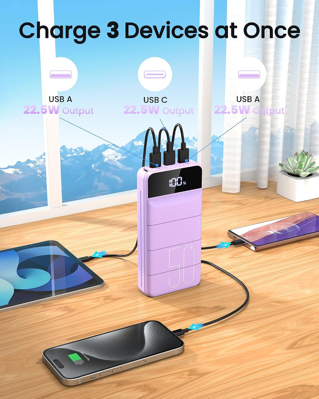 LOOPEAK Power Bank 50000mAh 22.5W Cargador portátil de carga rápida...