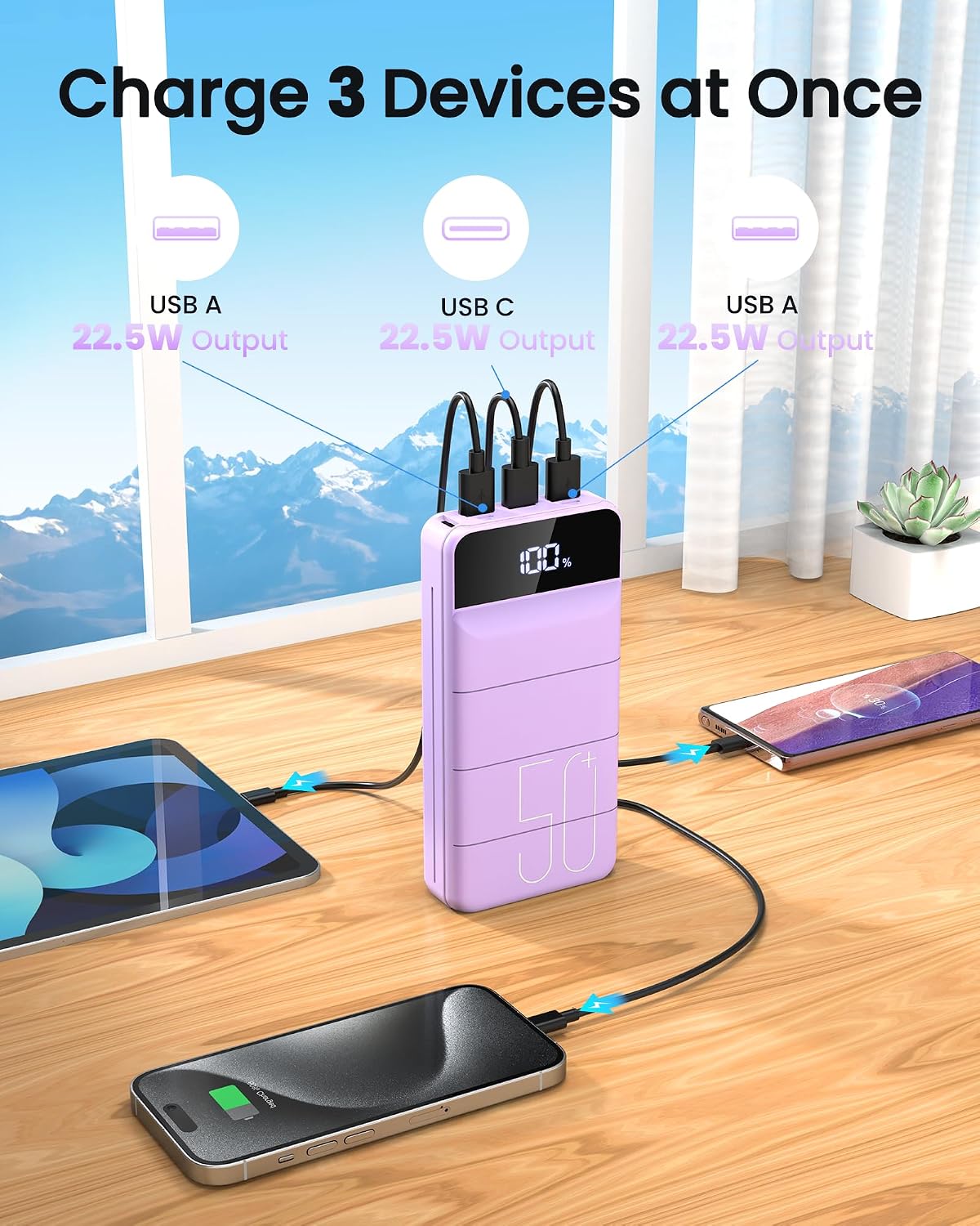 LOOPEAK Power Bank 50000mAh 22.5W Cargador portátil de carga rápida...