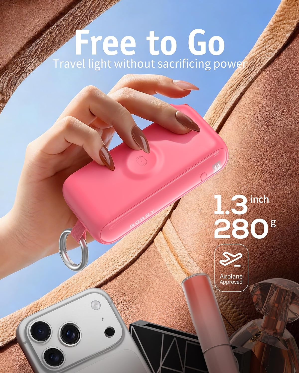 RORRY Flow Cargador portátil, batería externa de 10000 mAh y 40 W d...