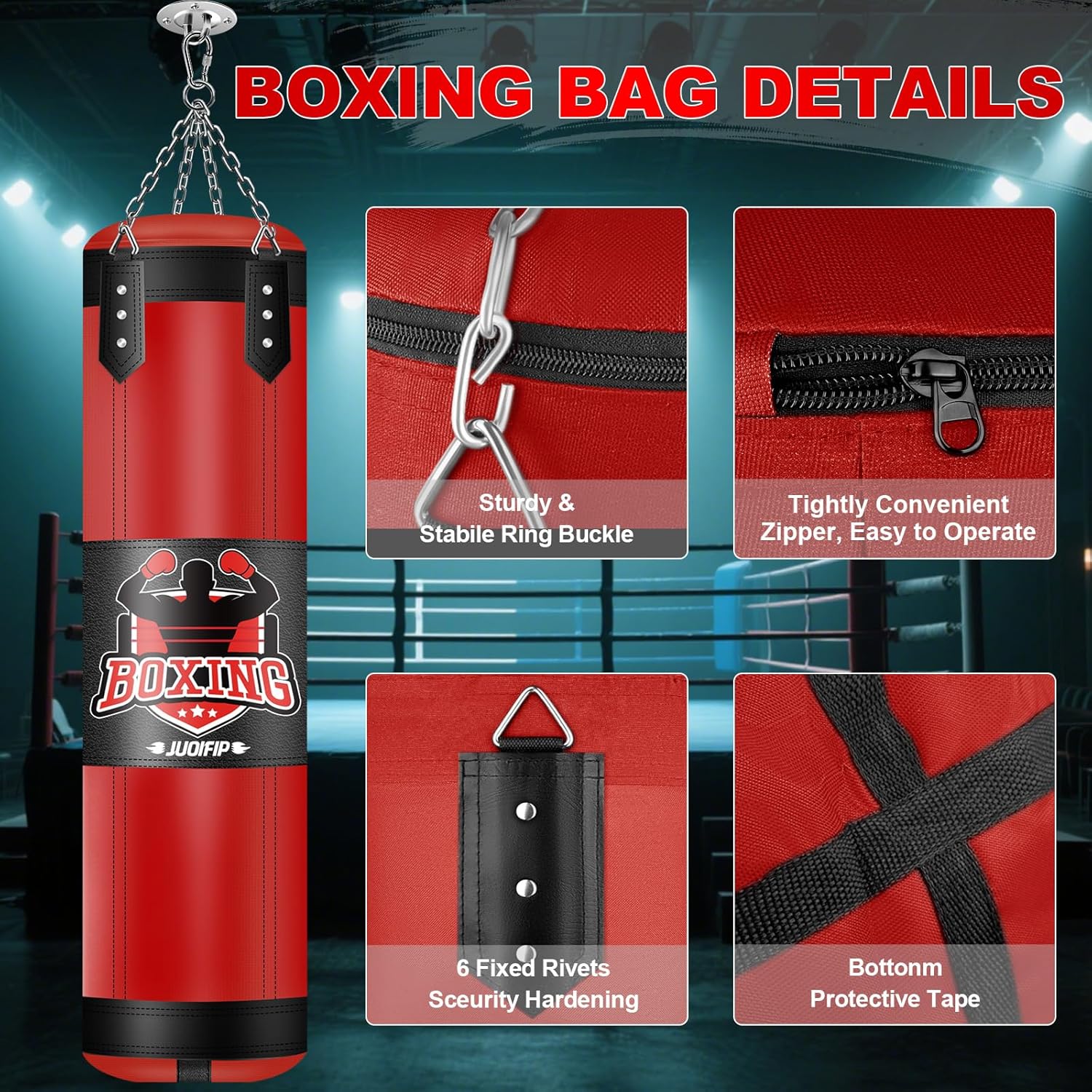 Juego de saco de boxeo para adultos, juego de saco de boxeo pesado...