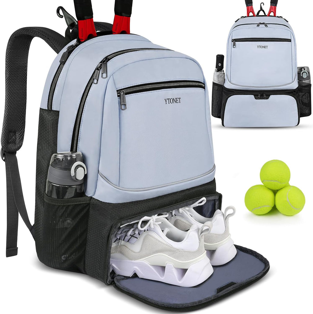 Ytonet Mochila de tenis para mujeres y hombres, 2 raquetas con bols...