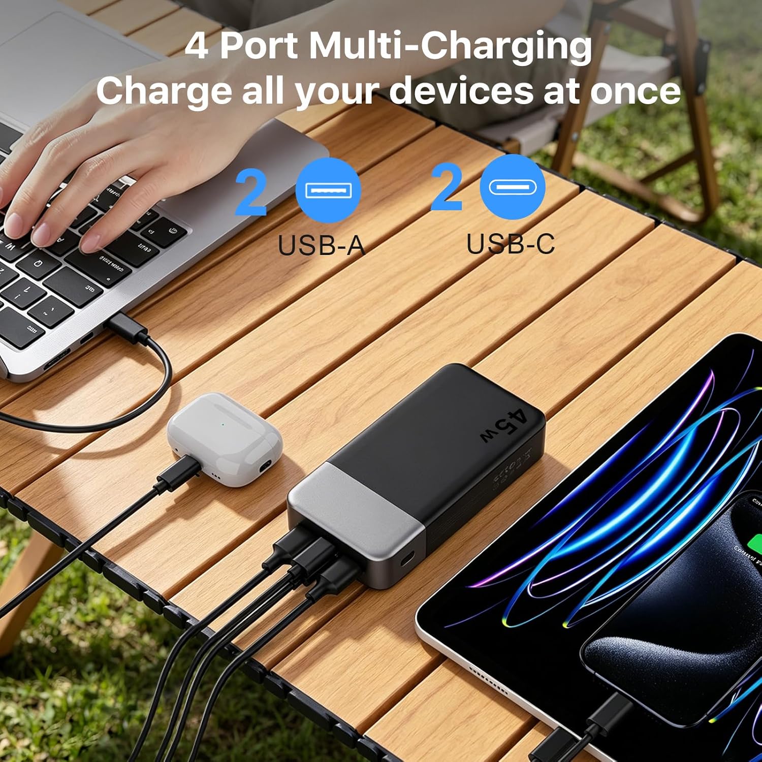 NOBIS Cargador portátil, cargador de batería de 20000 mAh y 45 W, c...