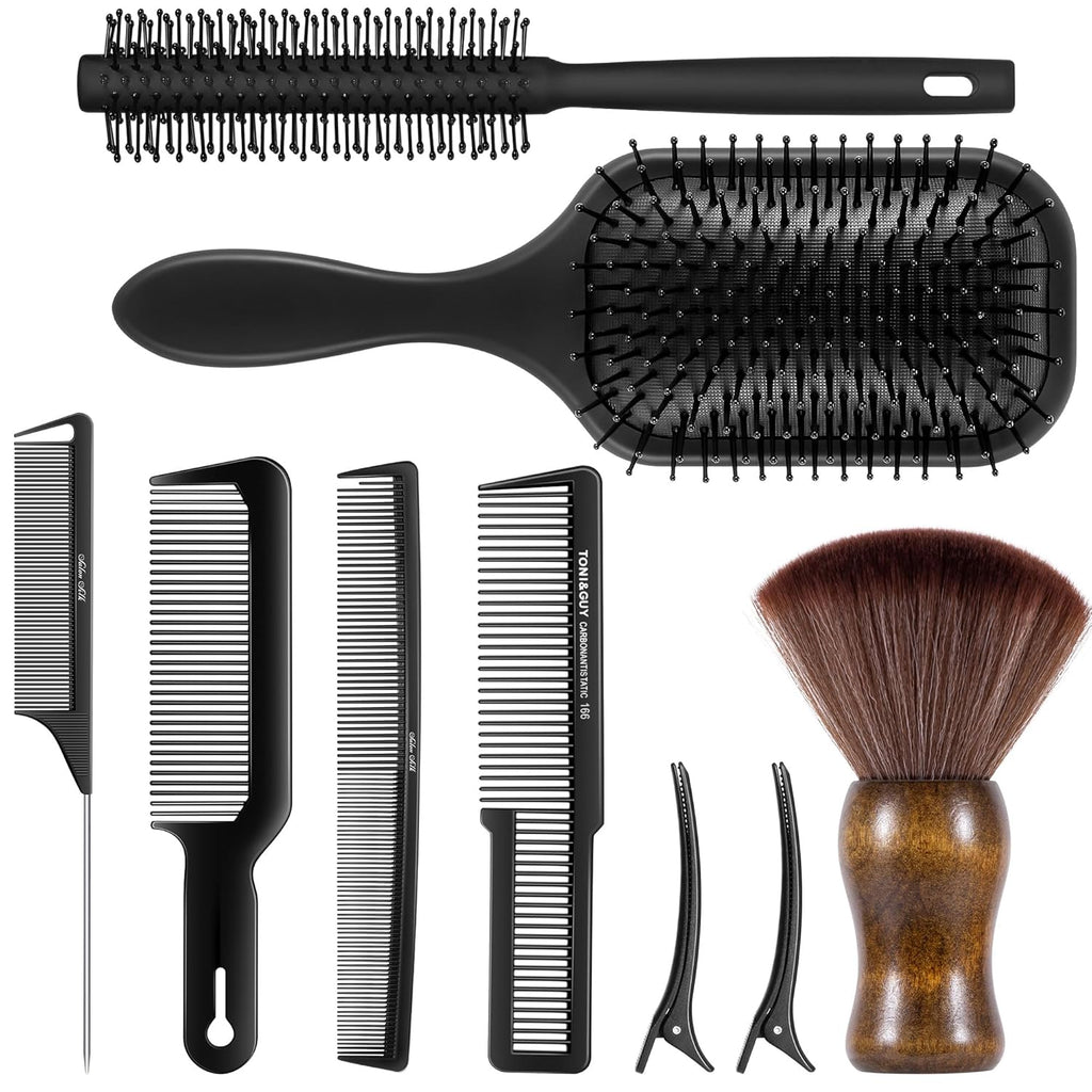 SALONSILK Juego de 9 piezas de cepillo de pelo y peine de estilo pa...