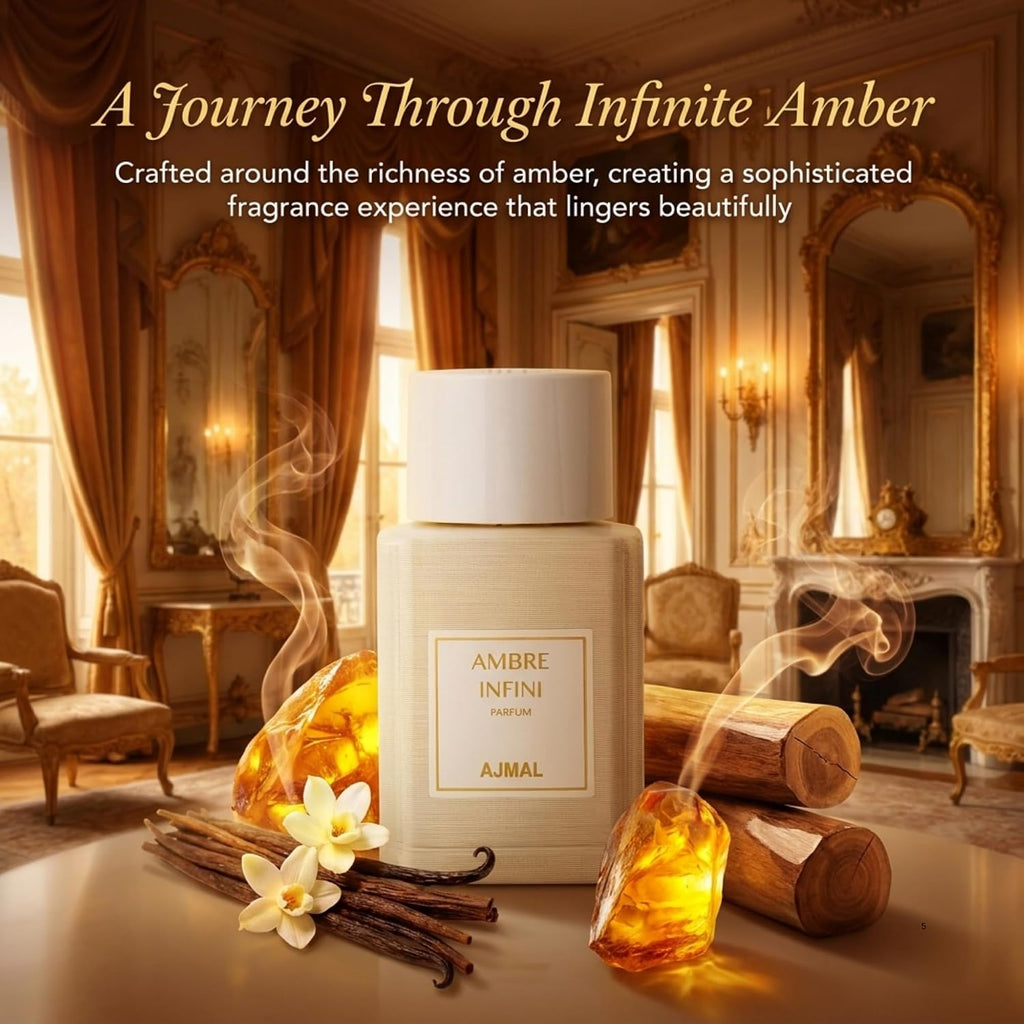 Ajmal Oud Marquis Ambre Infini Eau de Parfum para Hombre, 3.4 fl oz...