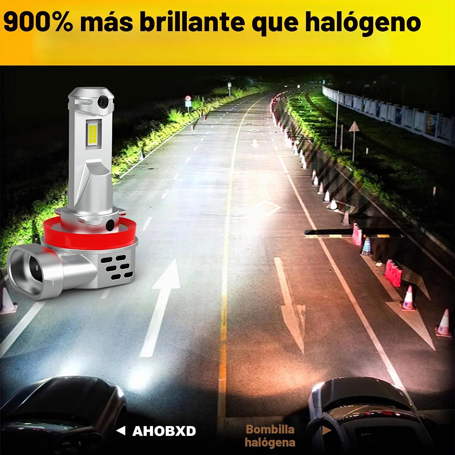 AHOBXD Bombillas LED H11, bombillas H8 H9 H16 mejoradas 900% de bri...
