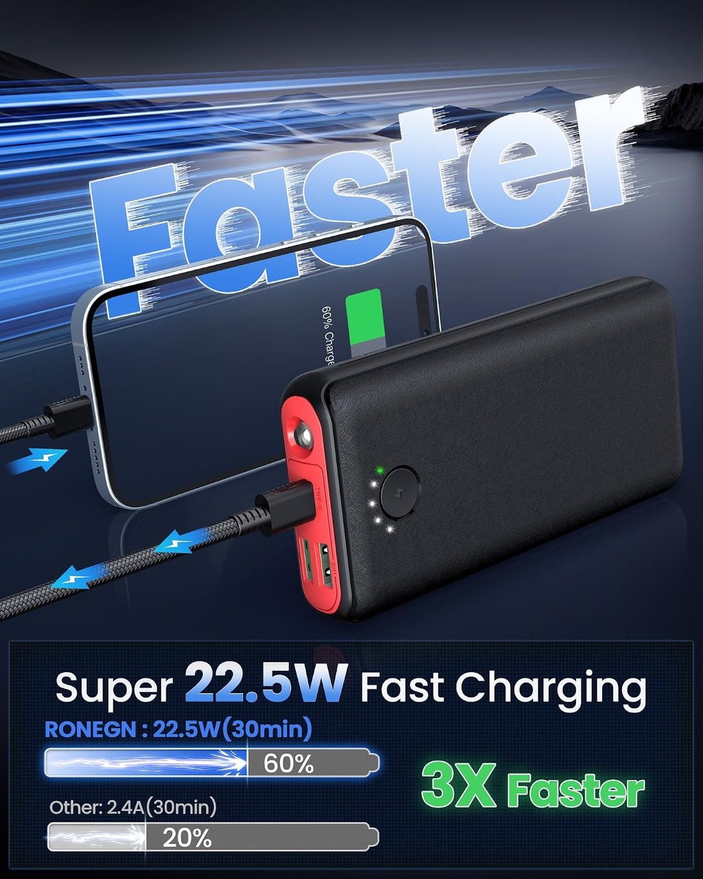Cargador Portátil Banco de Energía 40000mAh, Carga Rápida USB C 22....