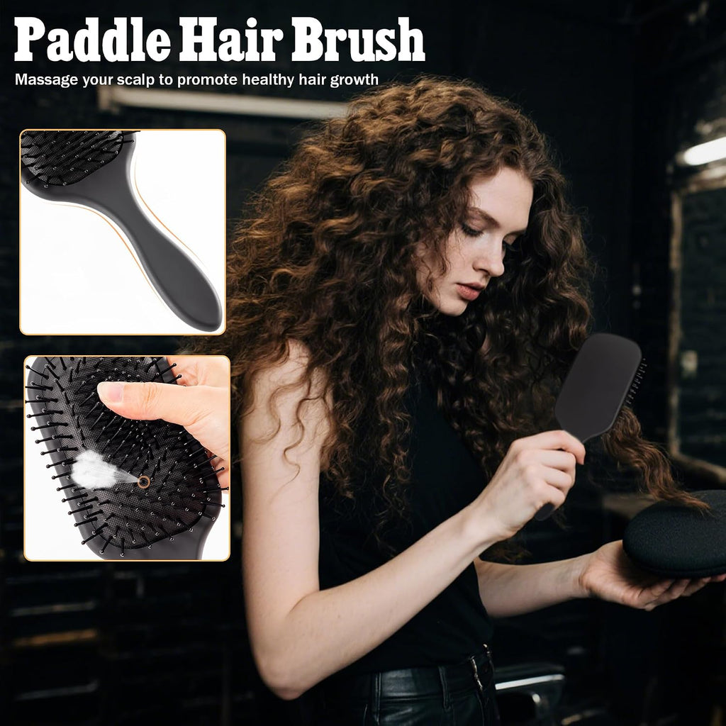 SALONSILK Juego de 9 piezas de cepillo de pelo y peine de estilo pa...