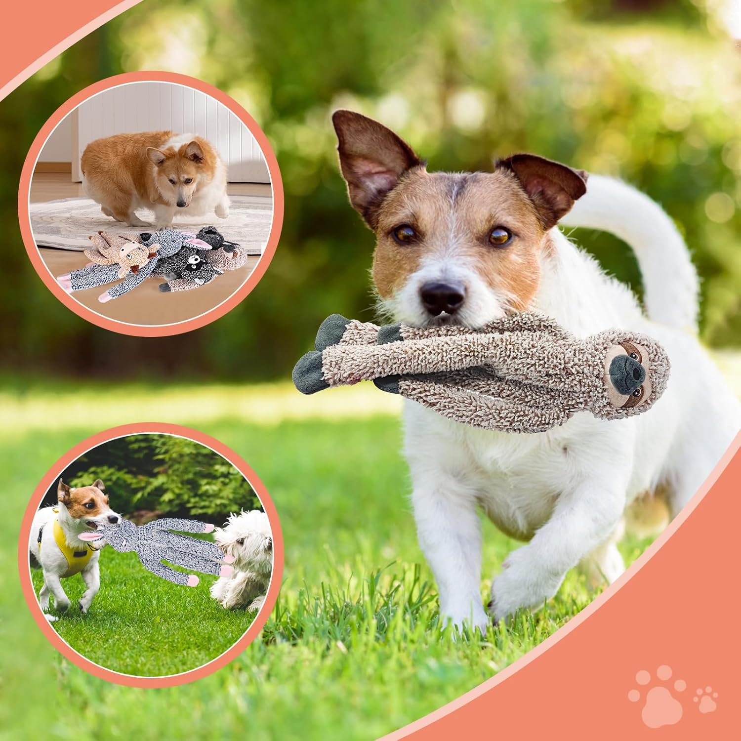 BUYPOW Juguetes de Mapache Sin Relleno para Perros Grandes, Juguete...