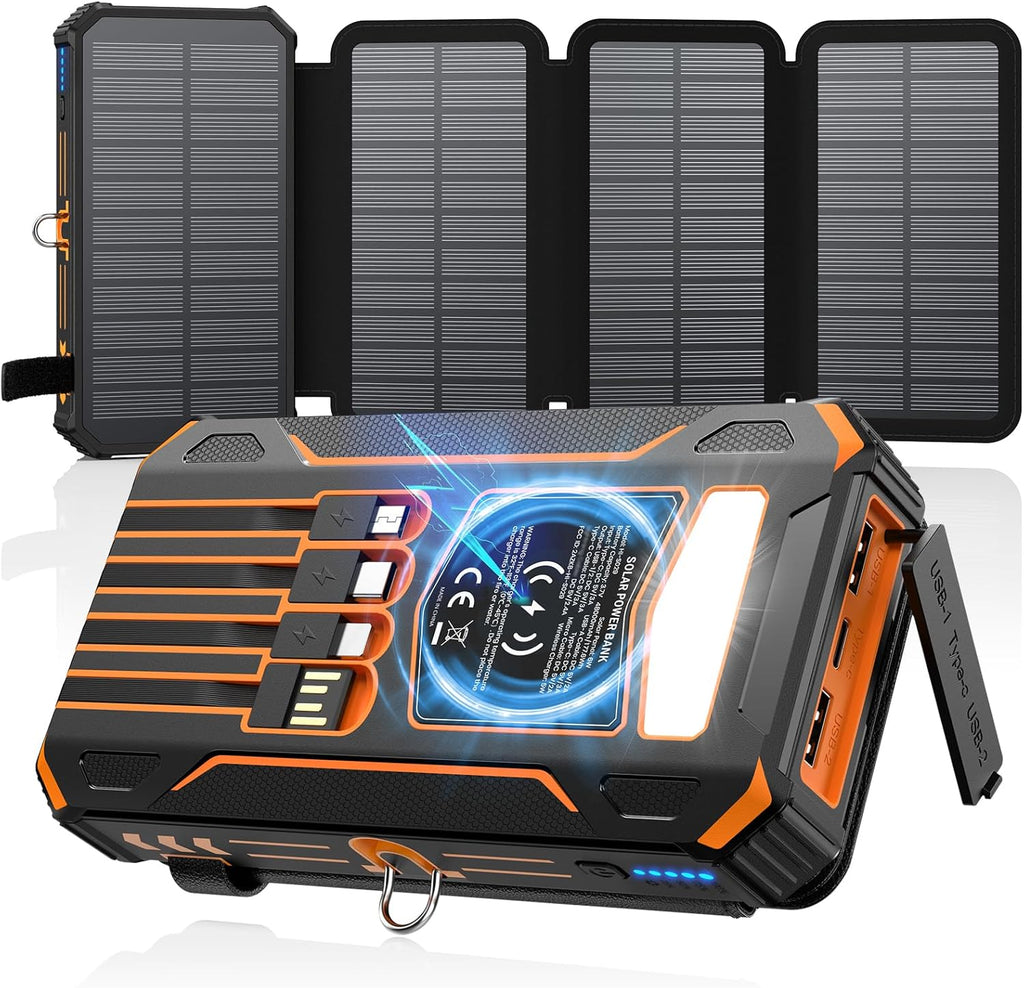 SOARAISE Cargador Solar Power Bank - Cargador Portátil Inalámbrico...