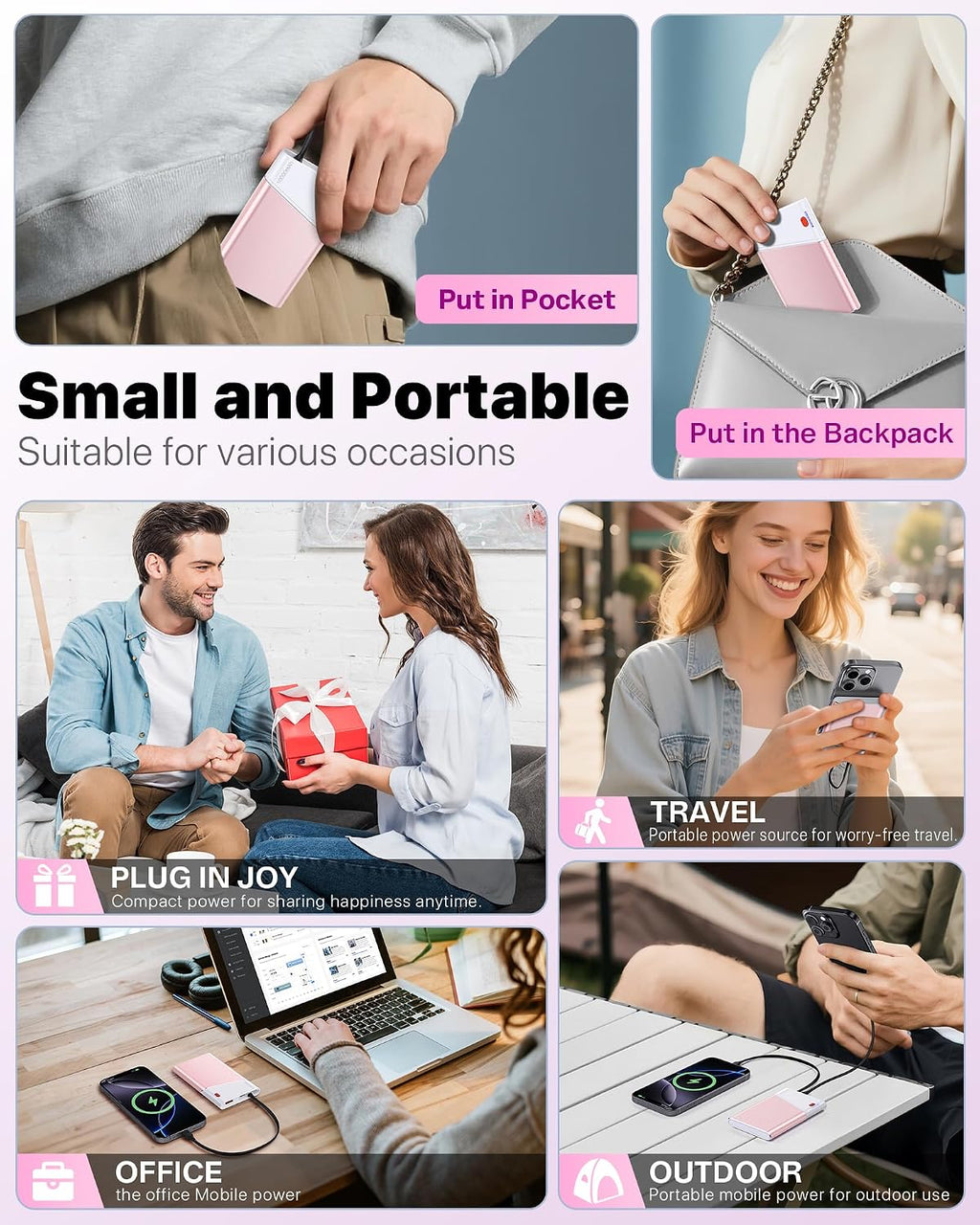 Aaoyun Cargador Portátil Power Bank, Powerbank de Carga Súper Rápid...