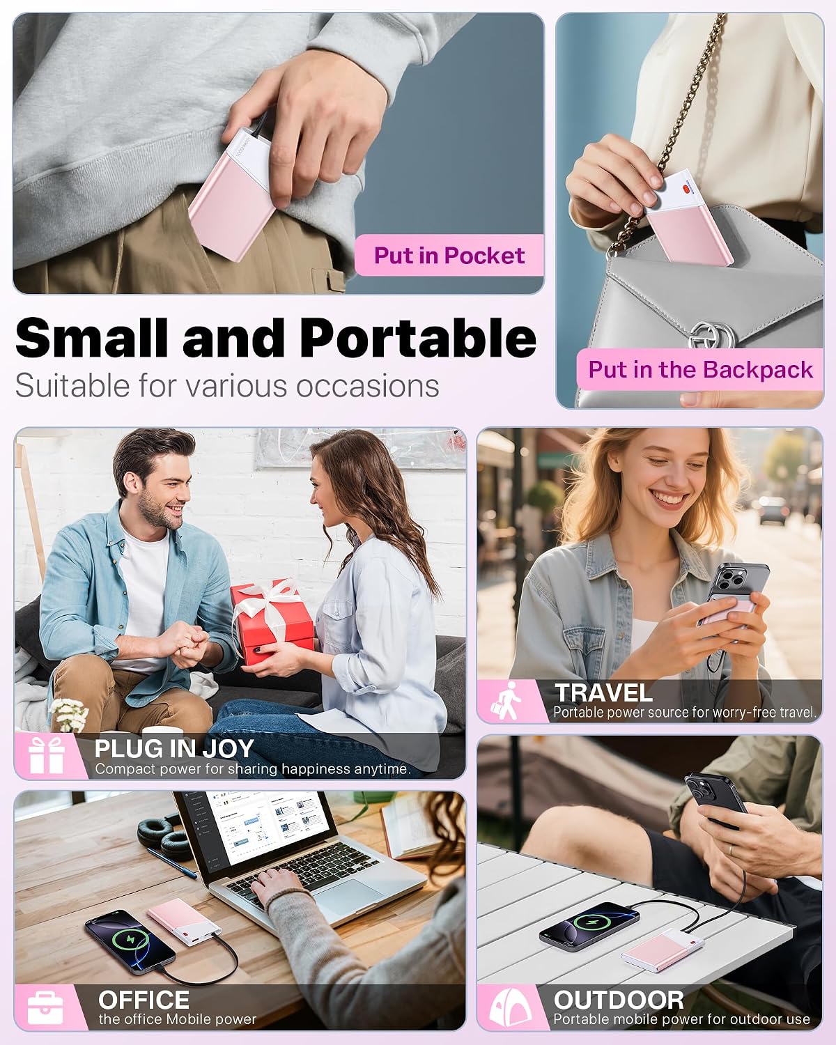 Aaoyun Cargador Portátil Power Bank, Powerbank de Carga Súper Rápid...