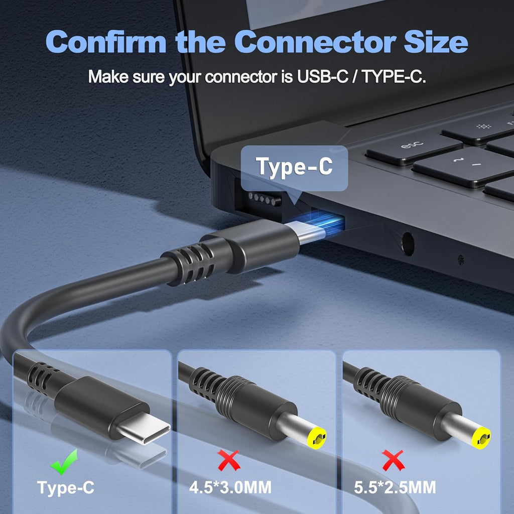 Cargador de Chromebook USB C de 45 W 65 W tipo C 918337-001 844205-...