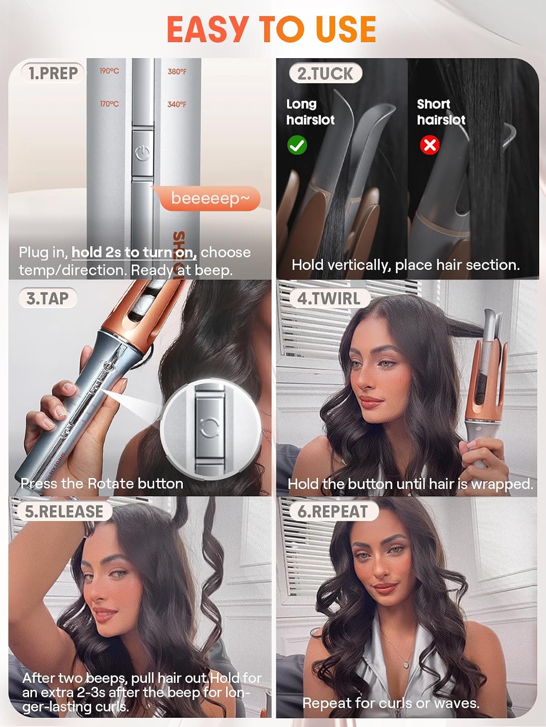 SHEGLAM Rizador automático de regalo para mujer (dorado, 1 pulgada)
