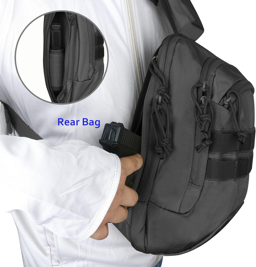 LarKoo Mochila táctica para el pecho de la honda EDC Mochila univer...