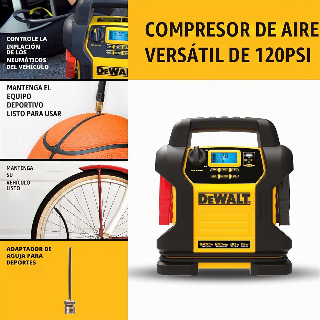 DEWALT DXAEJ14 Arrancador de 1600 amperios con inflador | Estación...