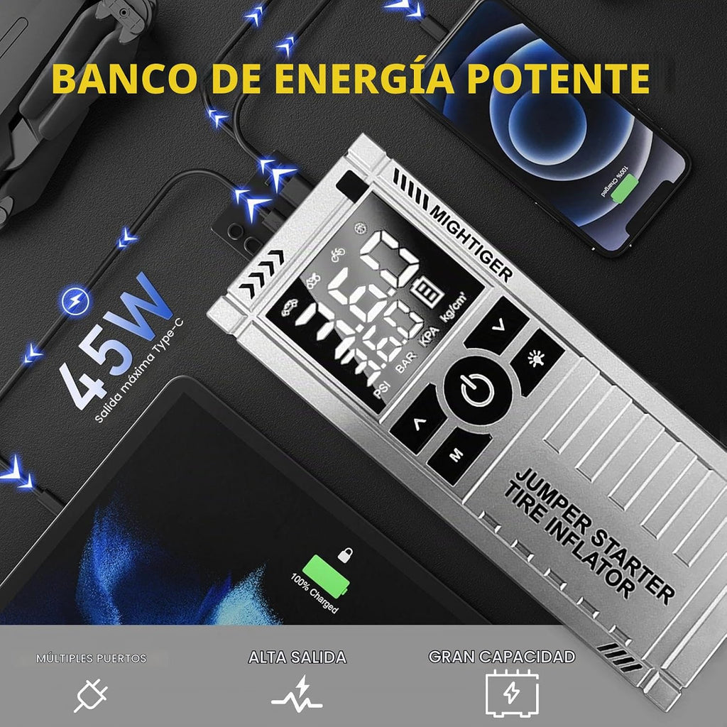 MIGHTIGER Paquete de batería de litio de 12 V, caja de salto portát...