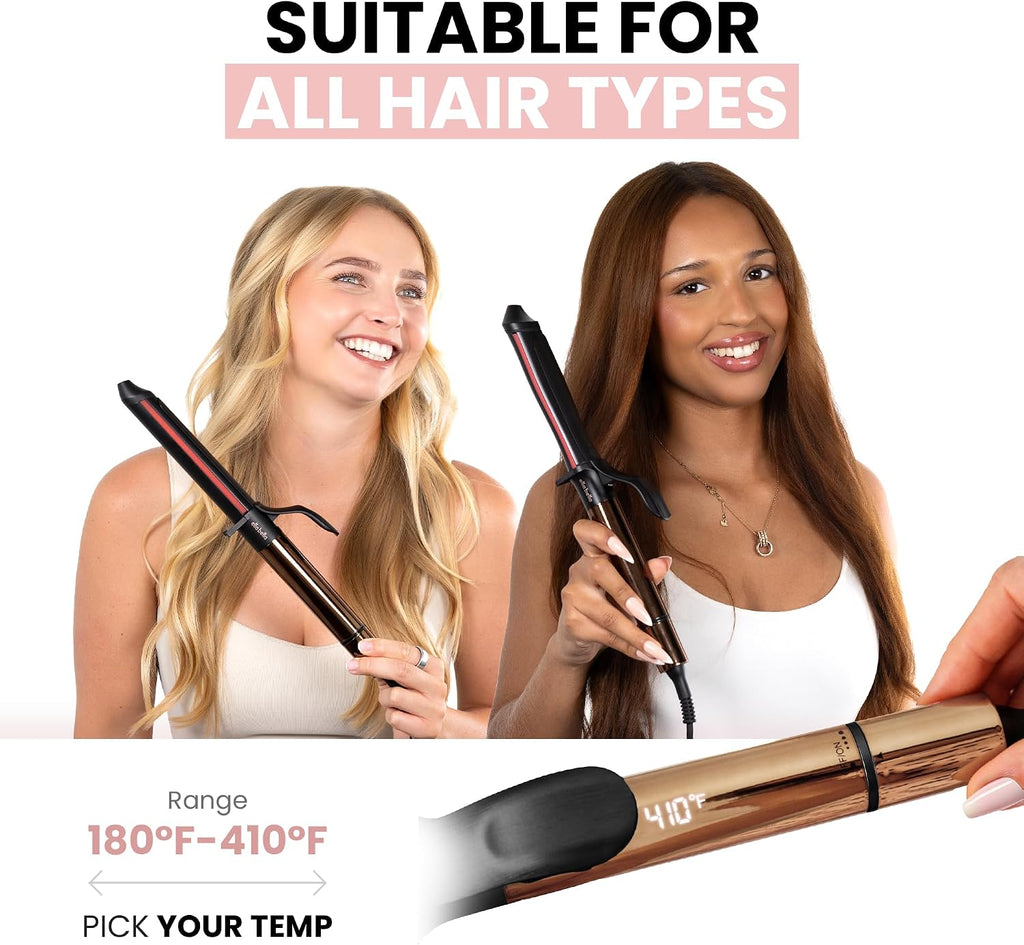 ELLA BELLA® Plancha rizadora de 1.25 pulgadas con tecnología infrar...