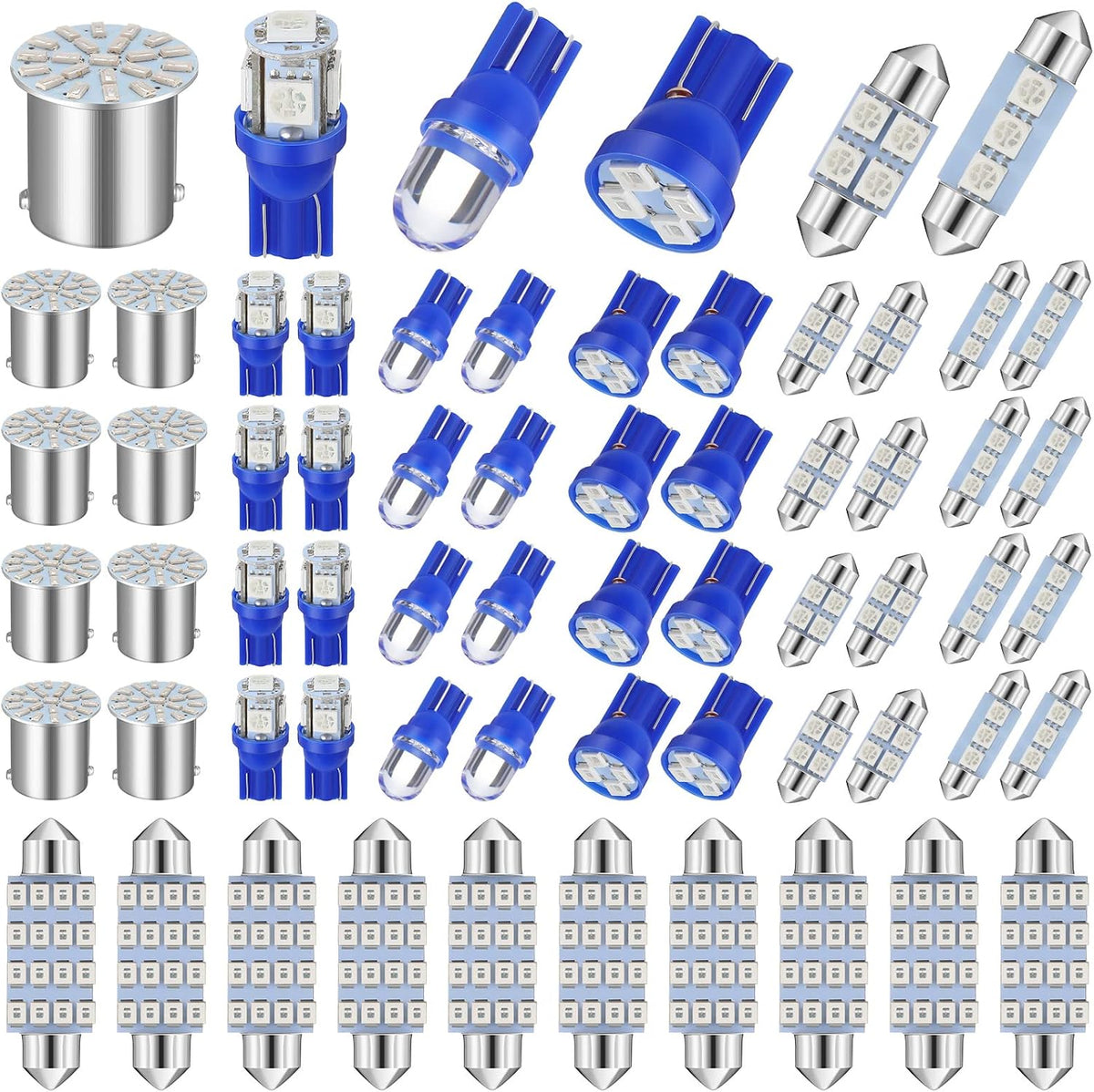 Frienda Kit de bombillas LED para coche, 70 piezas, luz interior, l...