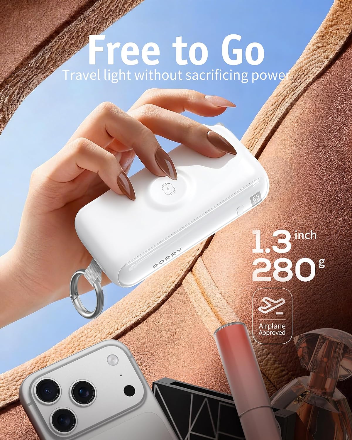RORRY Flow Cargador portátil, batería externa de 10000 mAh y 40 W d...