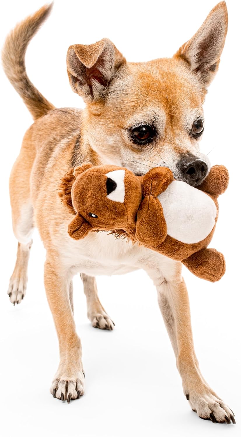 Playology Juguetes para perros | Juguete de peluche de ardilla para...