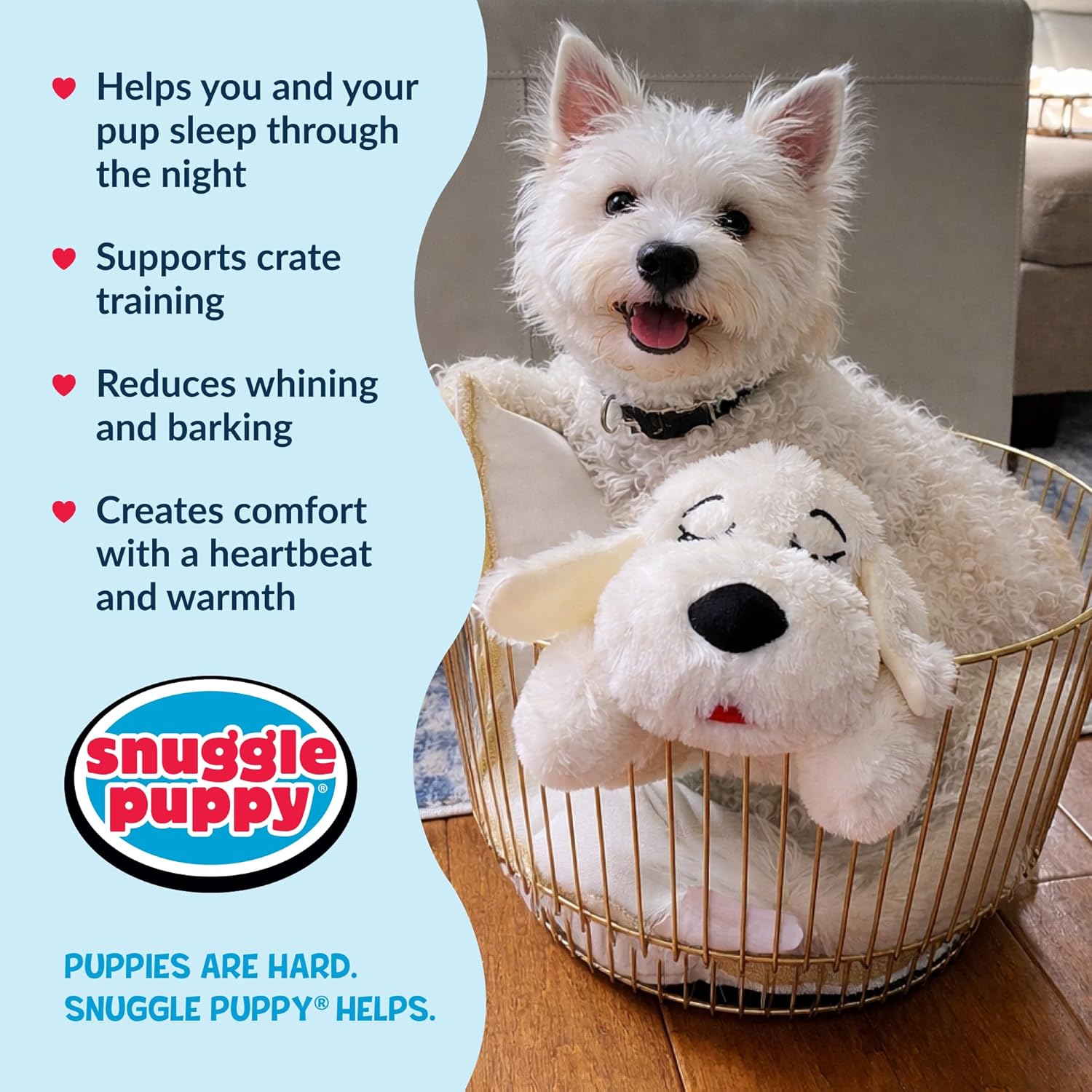 Snuggle Puppy Heartbeat - Juguete para cachorros para razas pequeña...