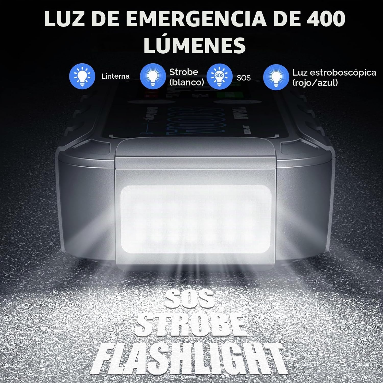 Arrancador de batería de automóvil de 6000A, cargador rápido de 65W...