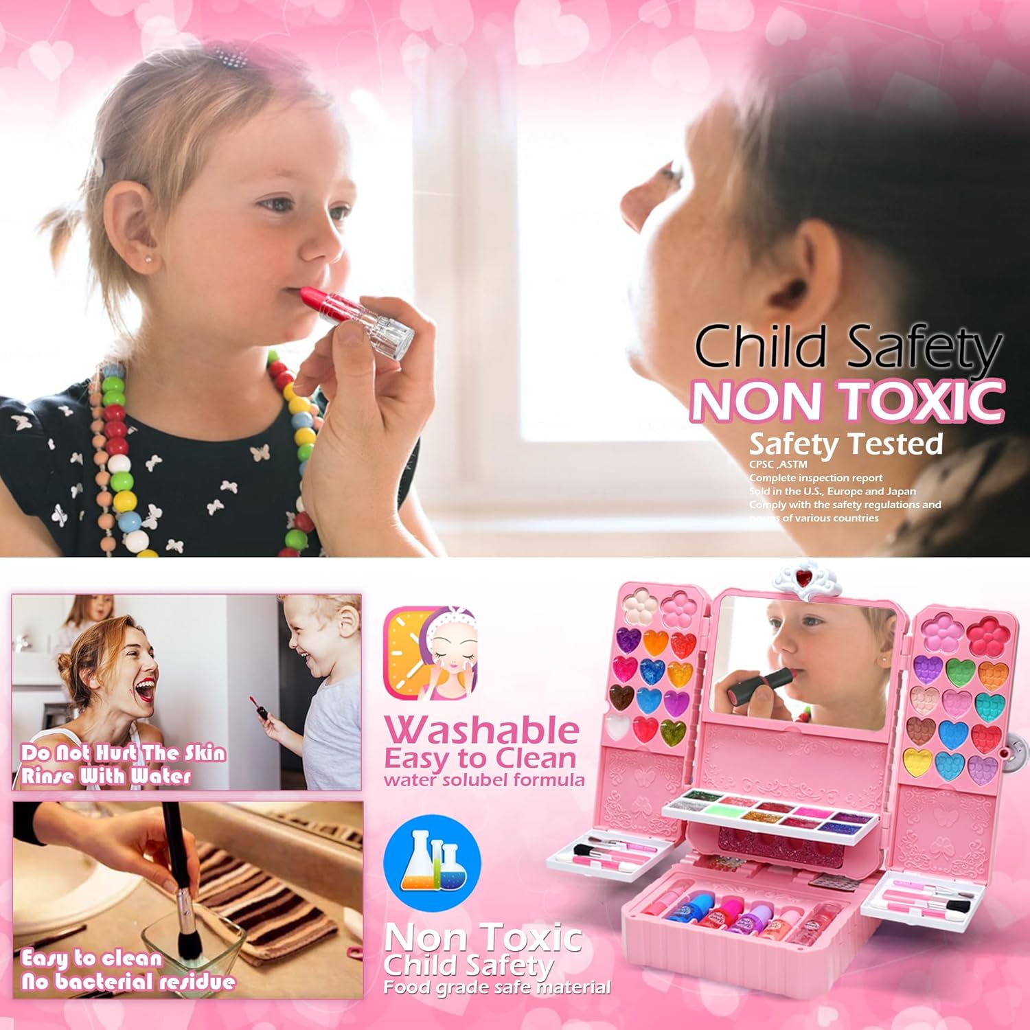 Kit de Maquillaje para Niñas, Juguetes para Niñas - Maquillaje Lava...