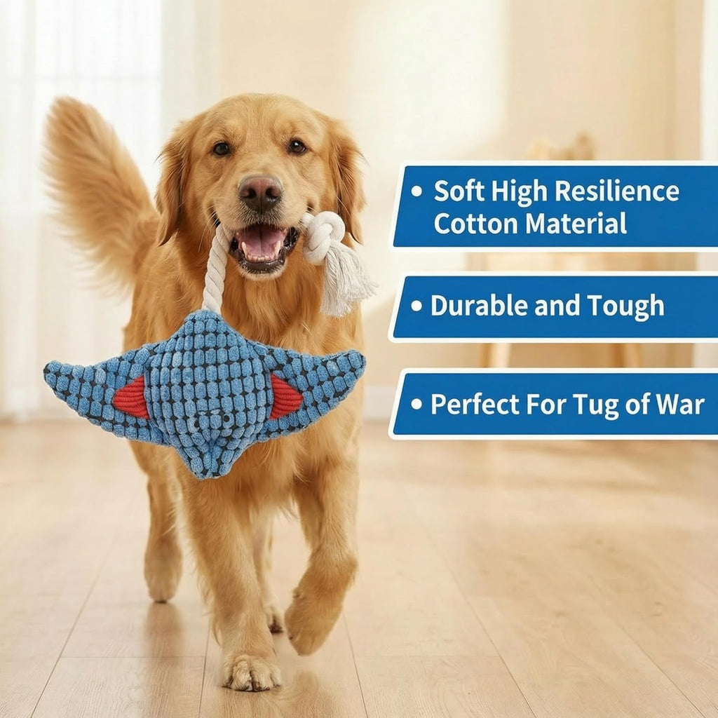 Paw-FECT - Juguete de peluche para perro de cuerda de mantarraya\/m...