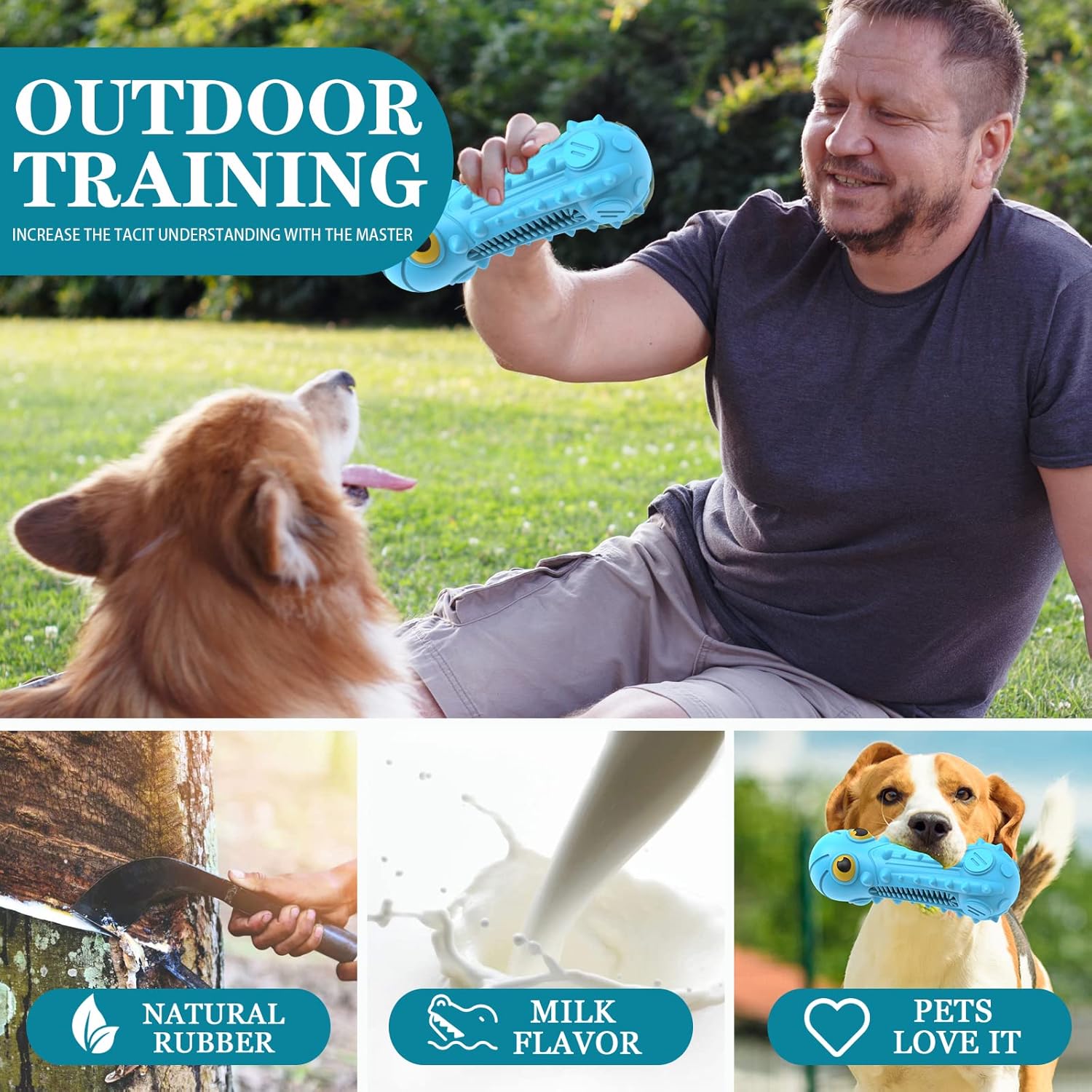 ZIKATON Juguetes chirriantes para perros masticadores agresivos, ju...