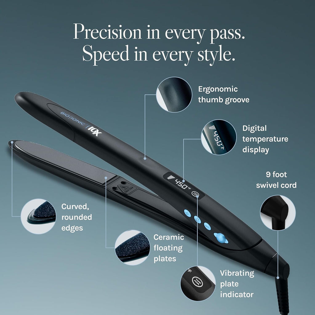 Bio Ionic 10X Plancha Alisadora, Plancha para el Cabello con Placas...