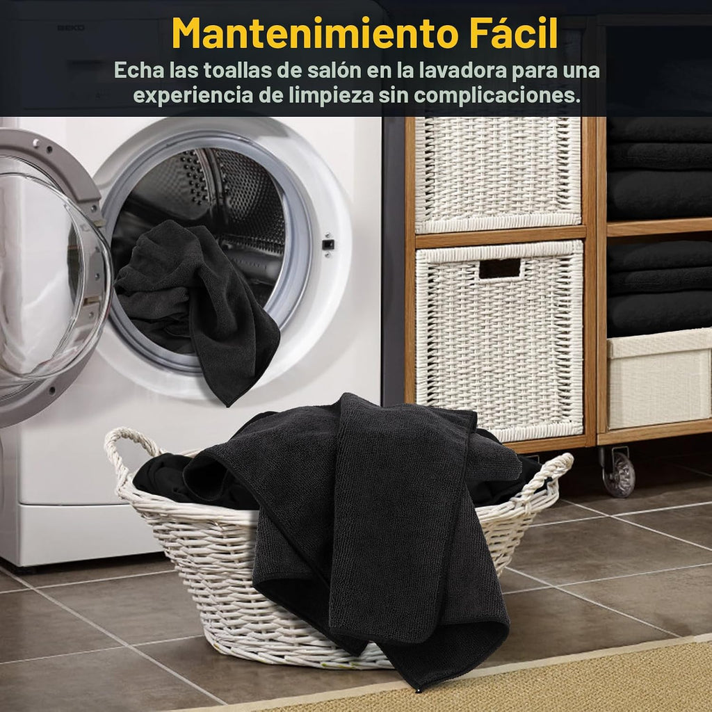 UNIMADE Toallas de salón 24 unidades, toallas de barbero de microfi...