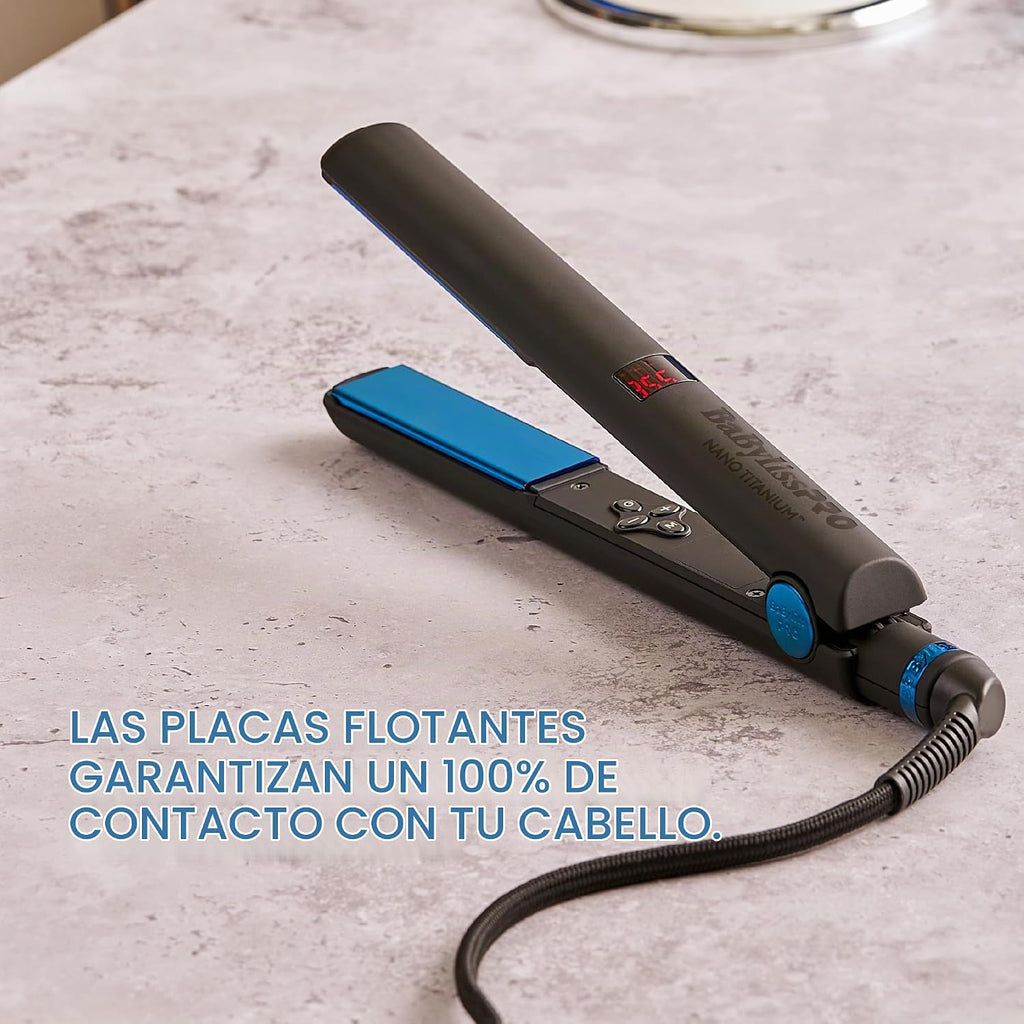 BaBylissPRO Plancha de pelo Nano Titanium, plancha plana digital pa...