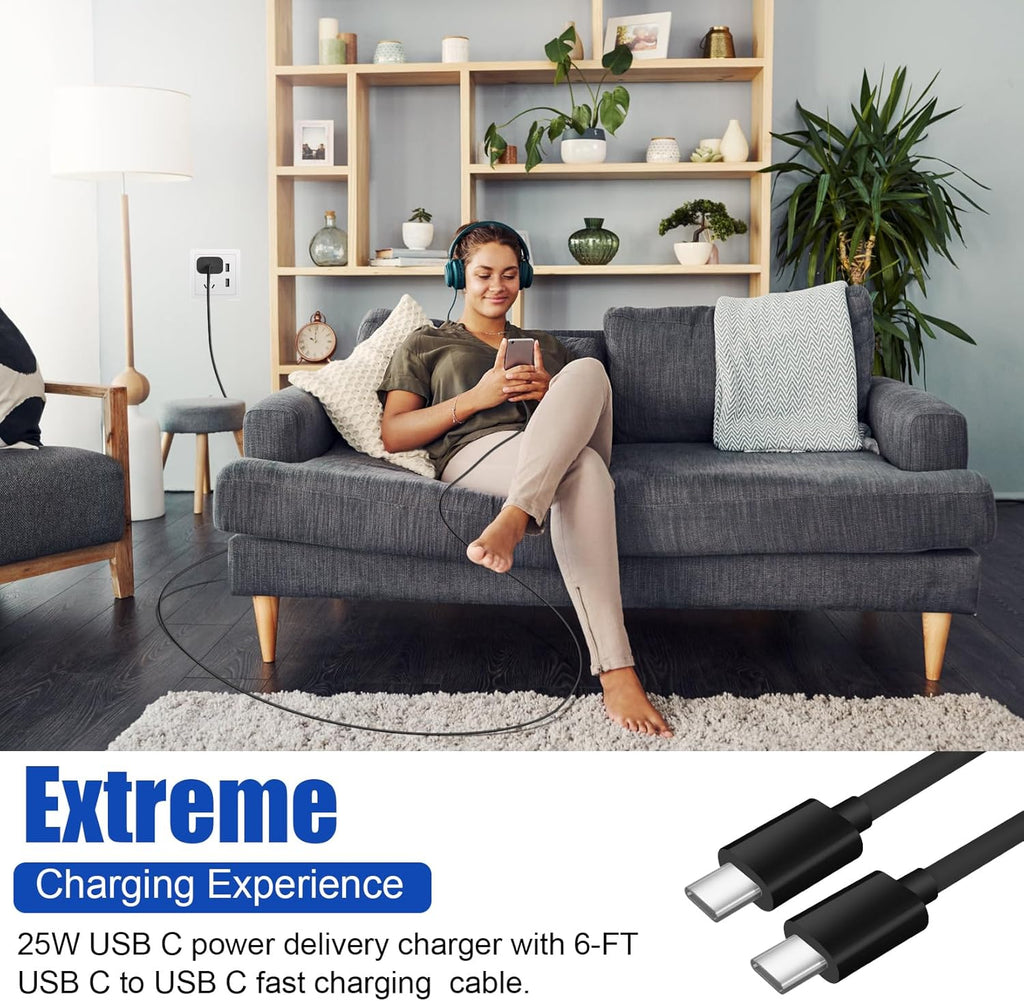 Cargador USB C súper rápido para Samsung, cargador Samsung de 25 W,...
