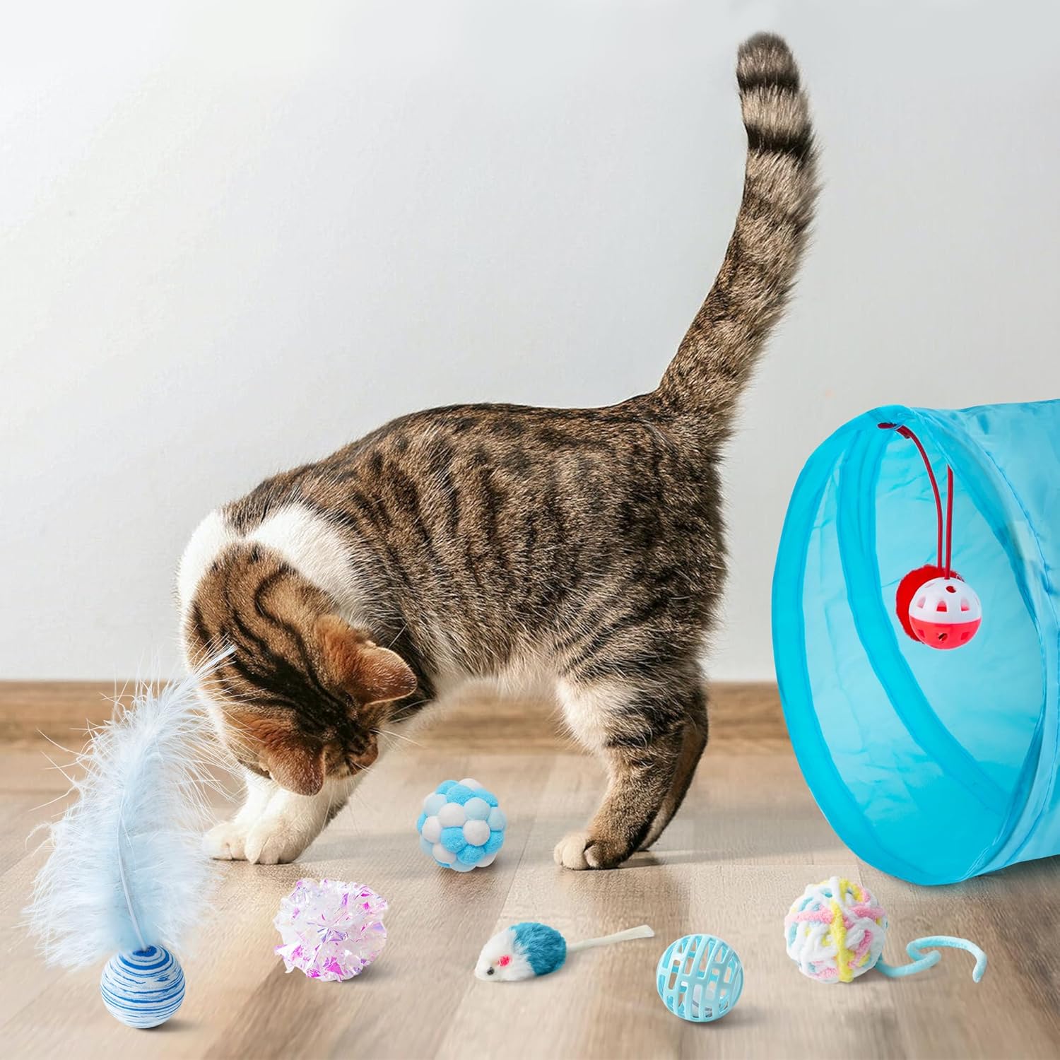 MALLMALL6 Juego de 11 piezas de juguetes para gatos - Pack interact...