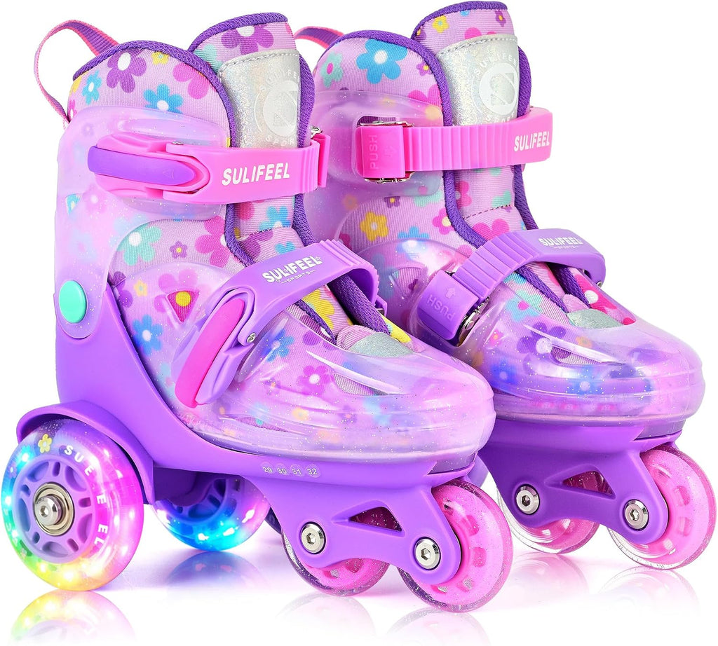 SULIFEEL Patines de Ruedas Ajustables para Niñas Niños Infantiles,...