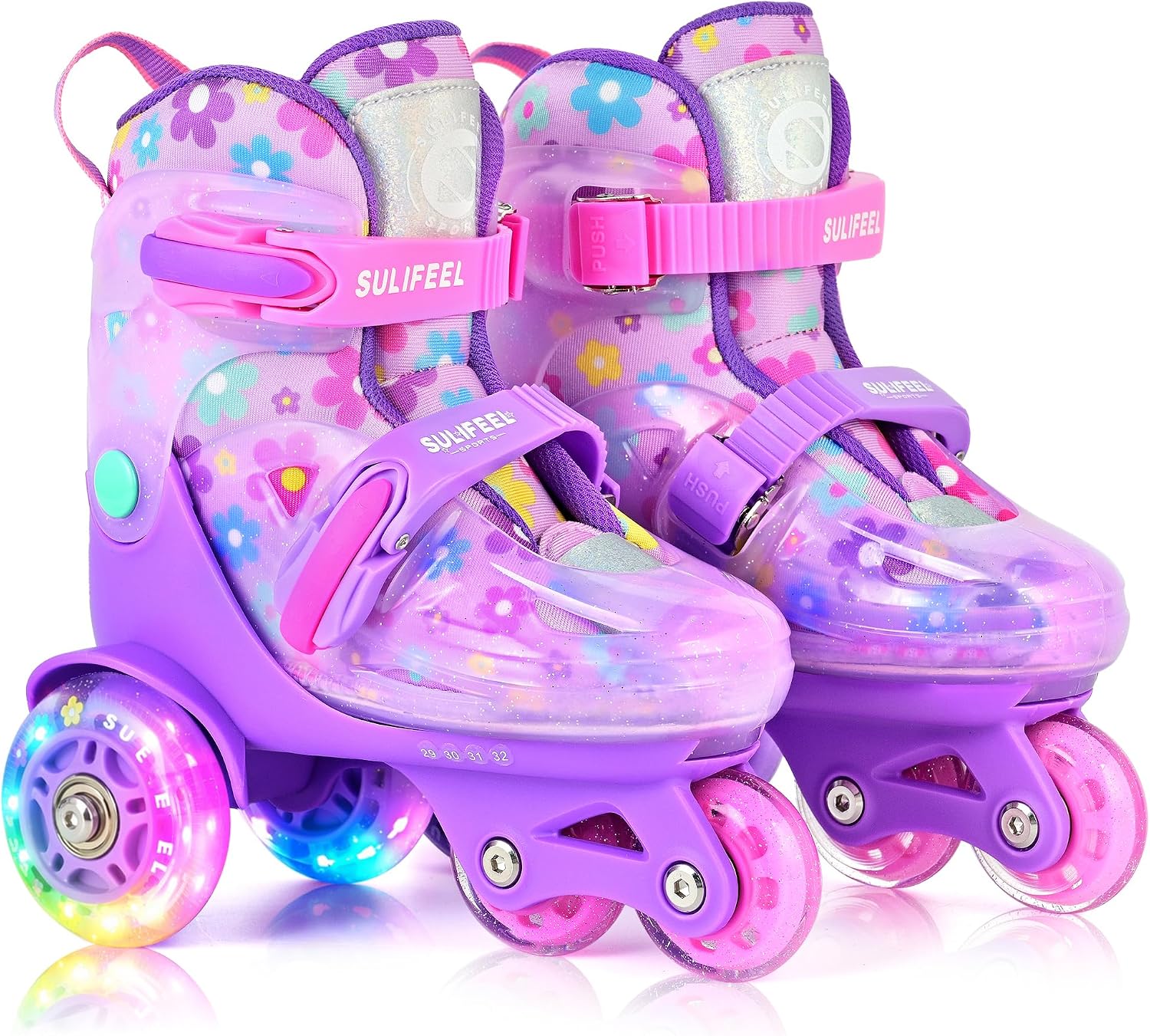SULIFEEL Patines de Ruedas Ajustables para Niñas Niños Infantiles,...