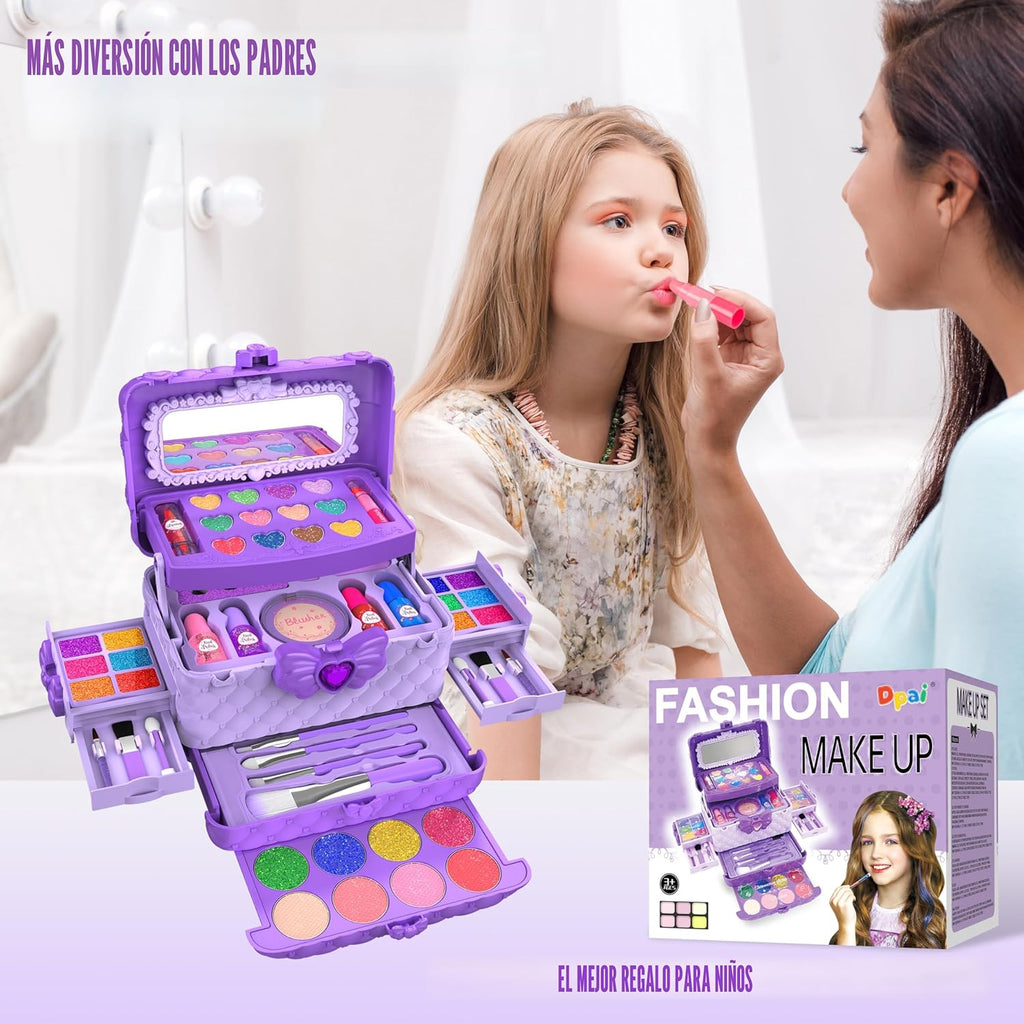 54 piezas de kit de maquillaje para niñas, princesa de juguete, kit...