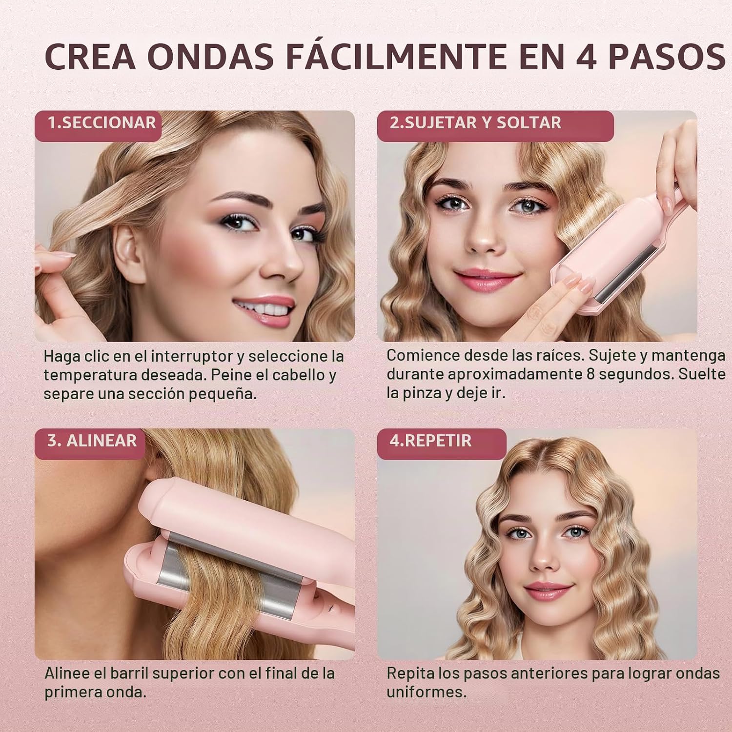 Tieumioe Beach Waver - Plancha rizadora para mujer de 1.25 pulgadas...